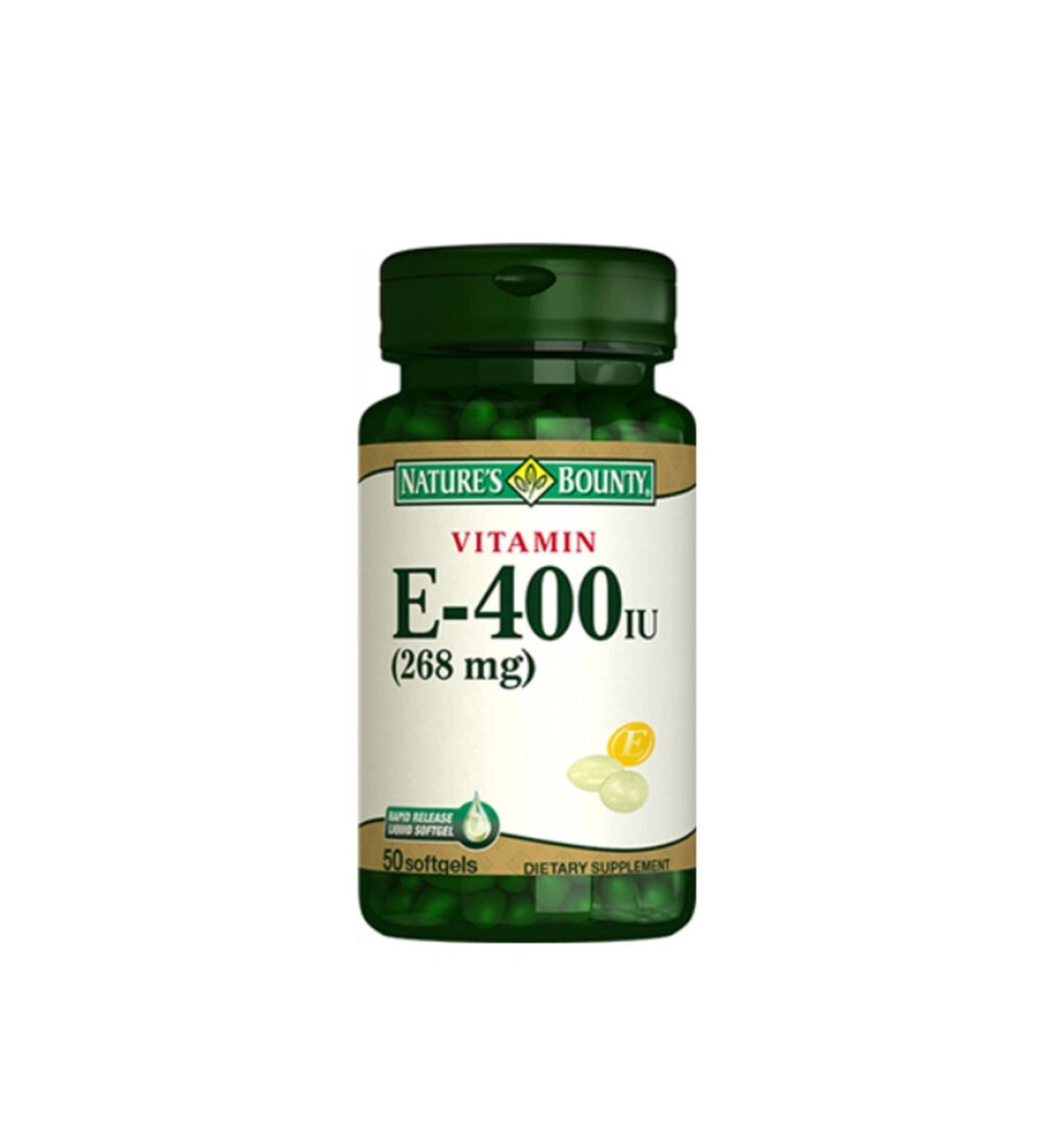 Natures Bounty Natures Bounty Vitamin E-400 IU Food Supplement 50 Gelatin Capsules-MFREYON00870