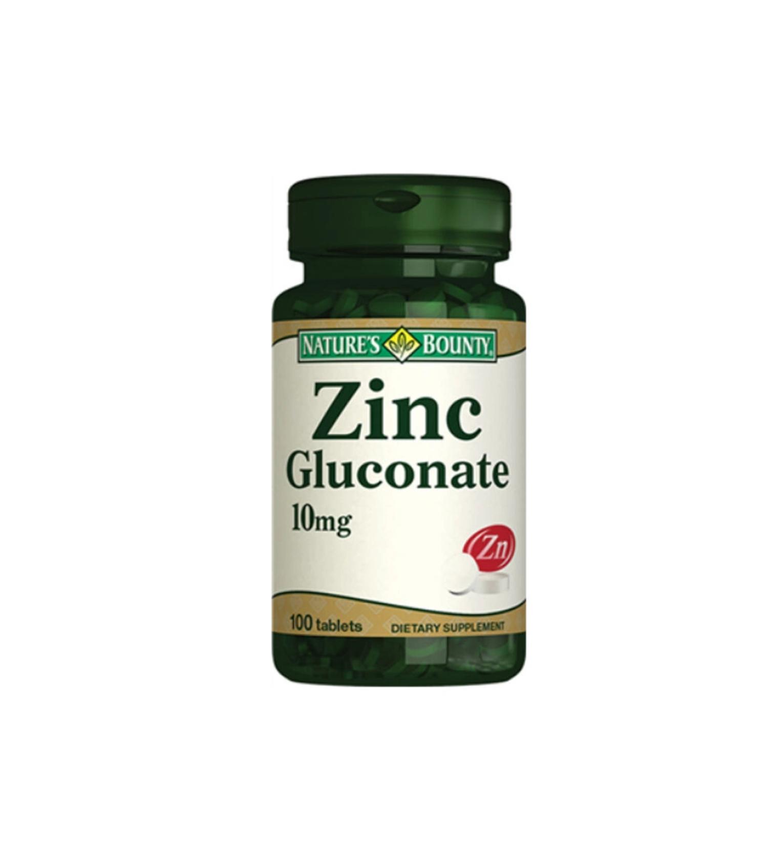 Natures Bounty Natures Bounty Zinc Gluconate 10 mg 100 Tablets-MFREYON00877