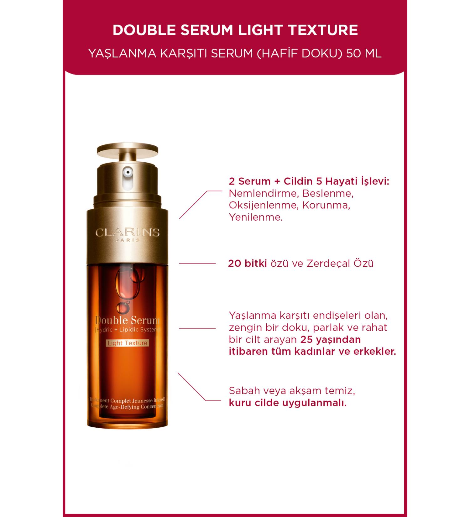 Clarins Double Serum Light Texture 50 ml Anti-Aging Serum - Buy Online on GoSupps.com