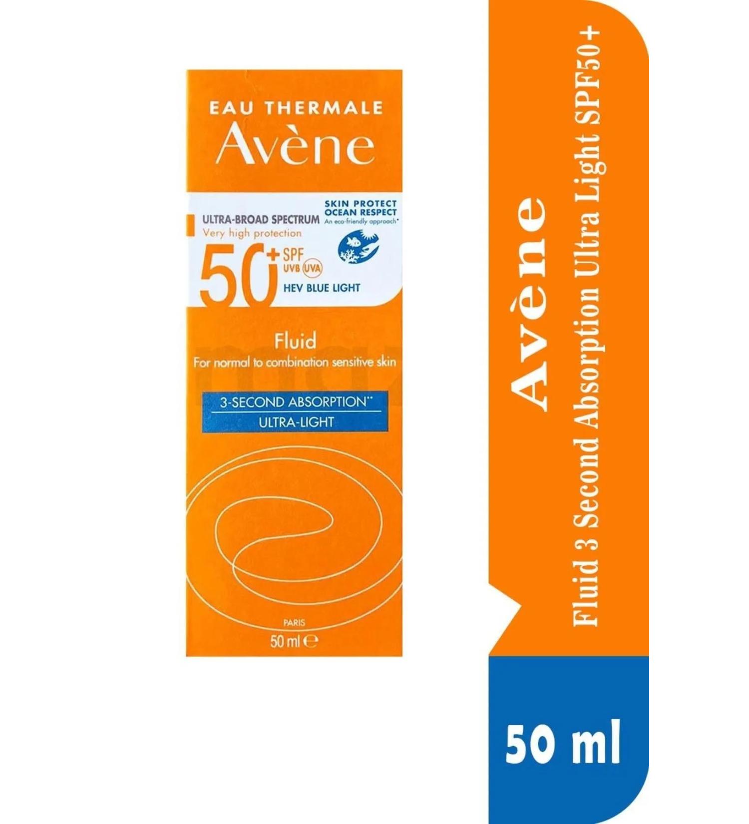 Avene Fluid 3 Second Absorption Ultra Light SPF50+ 50 ml - Buy Online on GoSupps.com