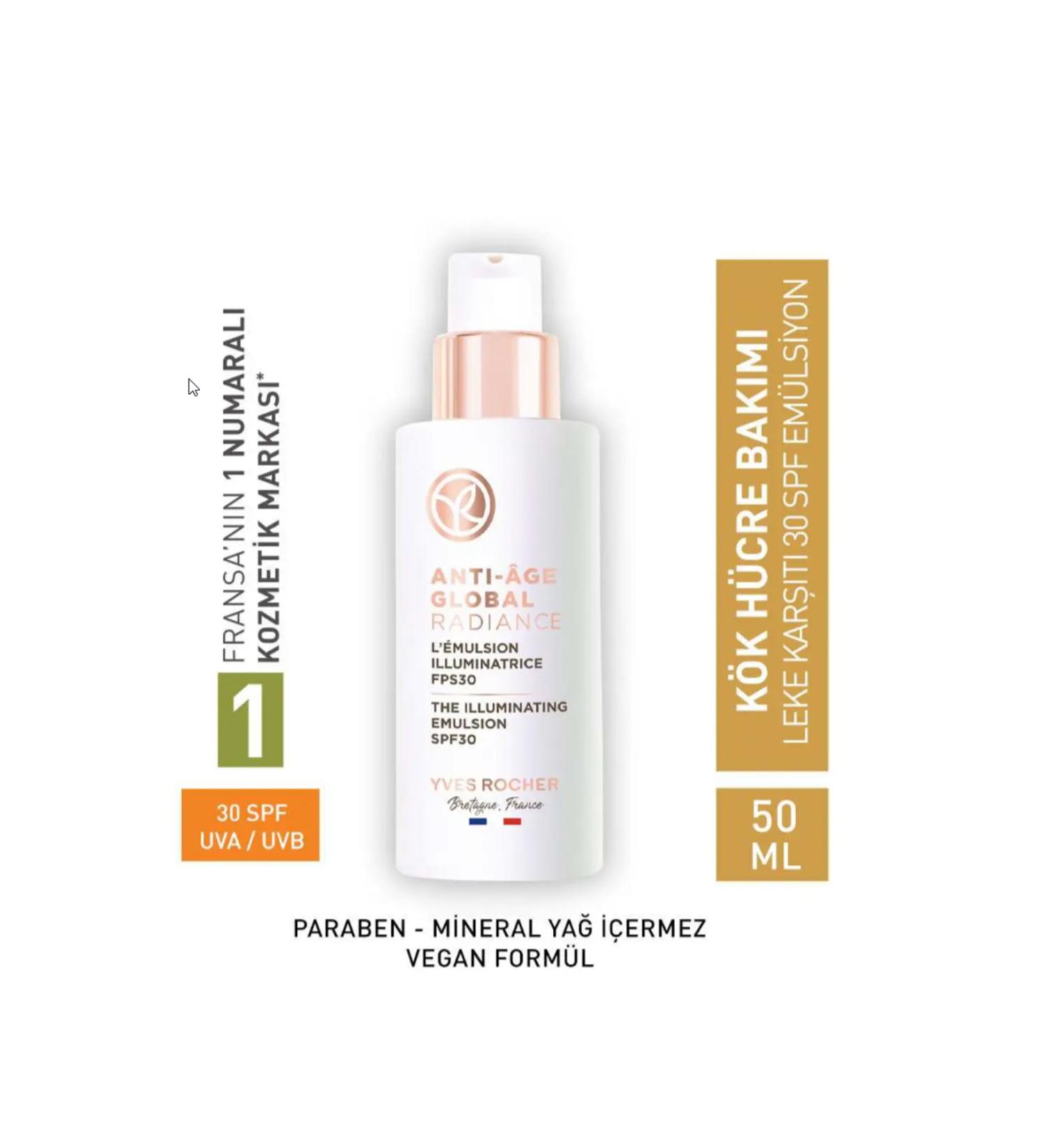 Yves Rocher ANT -BLEM SH 30SPF SK N BR GHTEN NG HERBAL STEM CELL CARE ANT AGE GLOBAL50ML DEMBA1362 - Buy Online on GoSupps.com