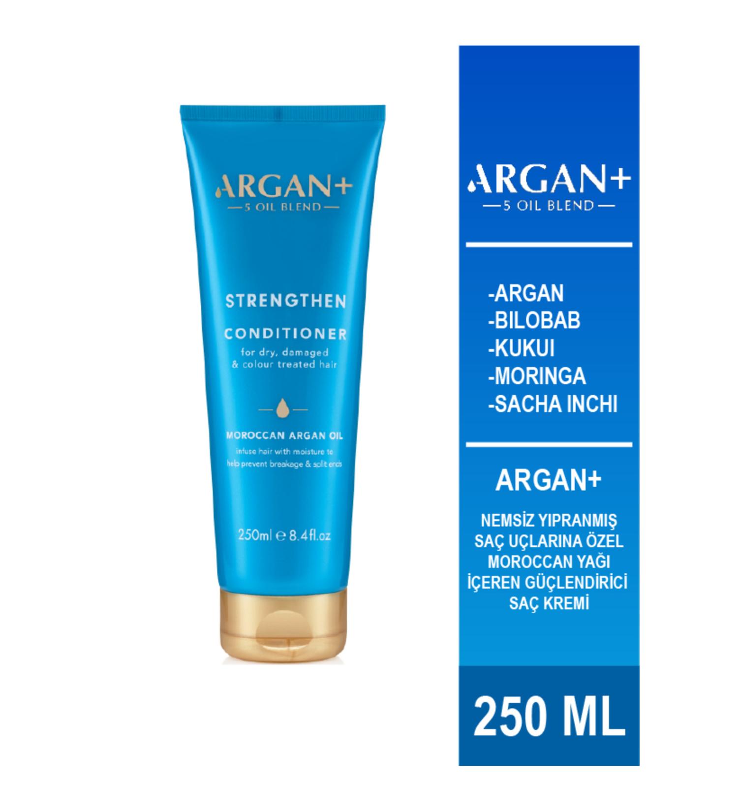 ARGAN PLUS ARGAN + Strengthening Conditioner with Moroccan Oil for Damaged Hair Ends without Moisture 250 ml