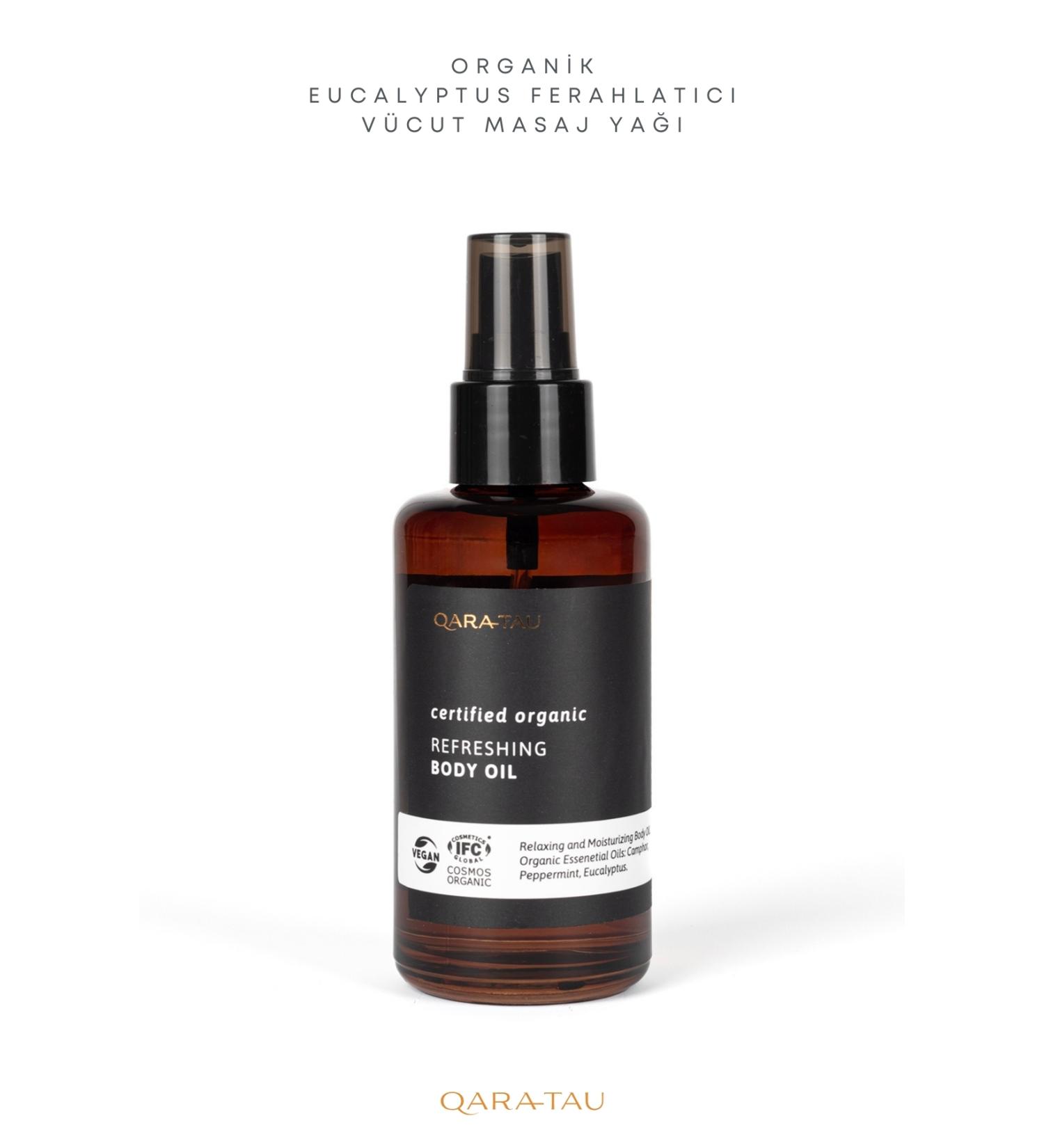 qaratau Organic Eucalyptus Refreshing Body Massage Oil - Refreshing Body Oil 100ml - Buy Online on GoSupps.com