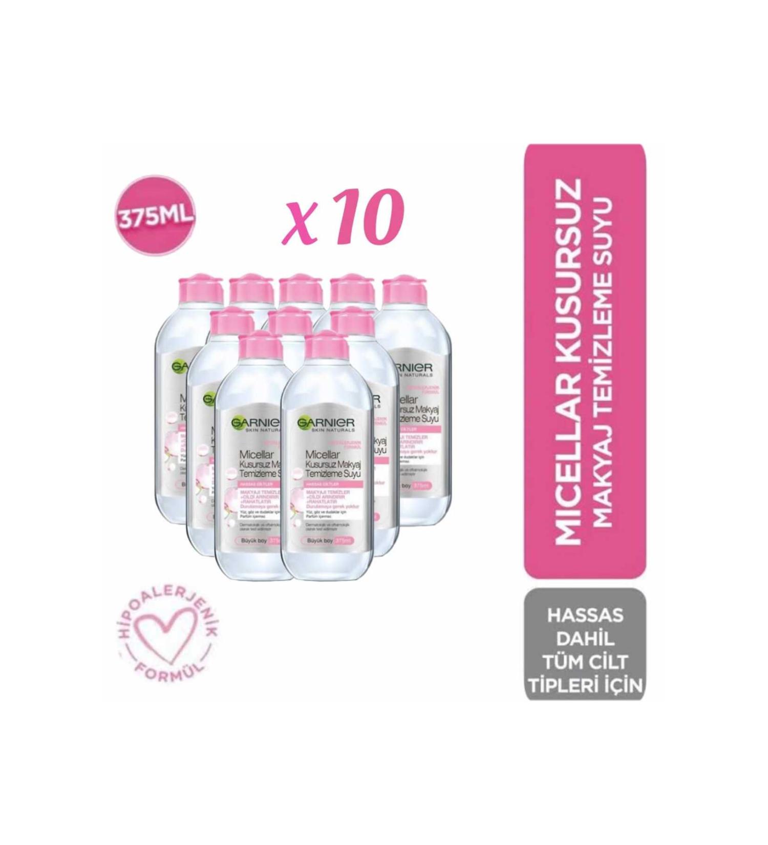 Garnier Micellar Perfect Make-Up Remover Water 375ml X 10 PCS - Buy Online on GoSupps.com