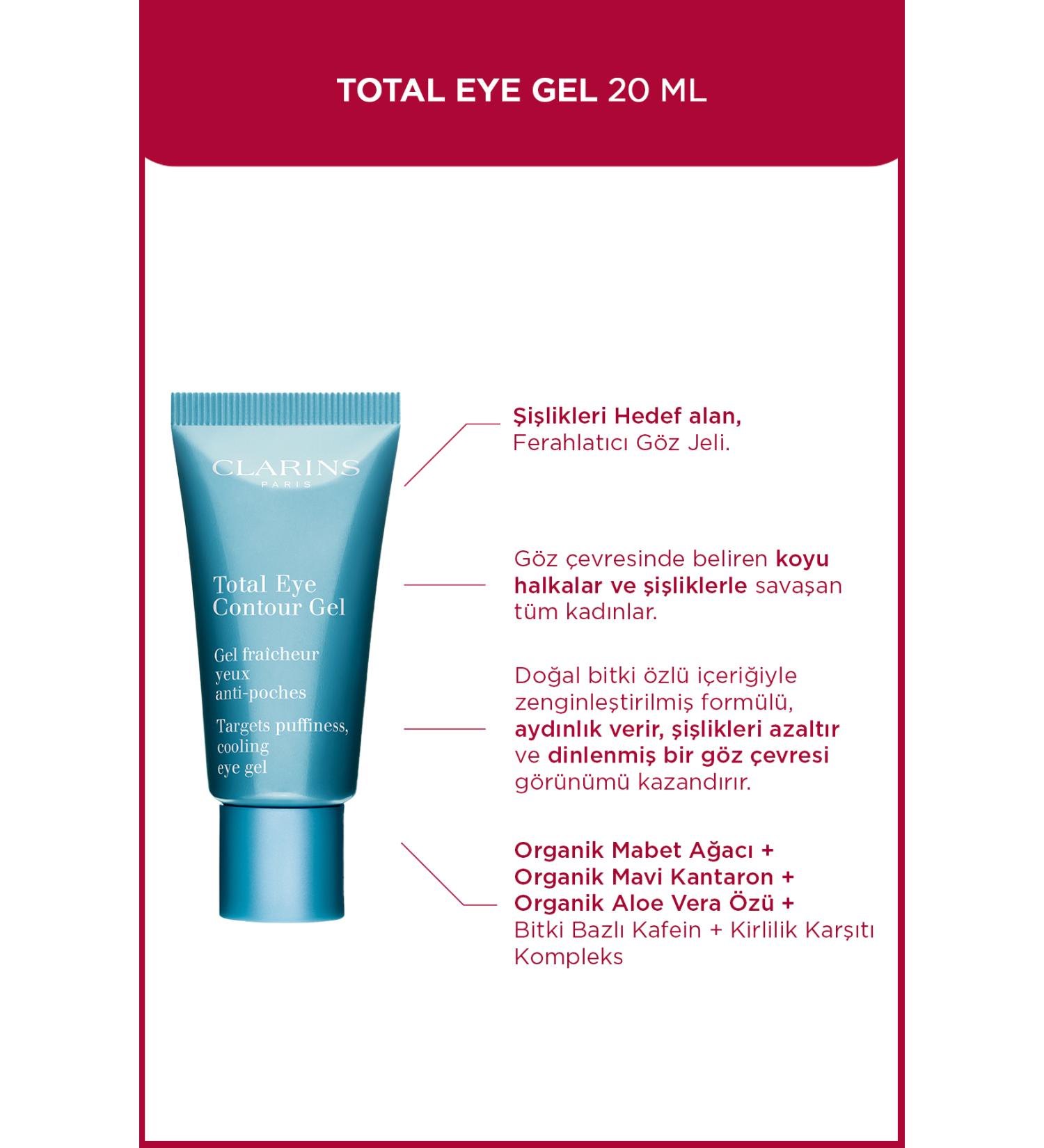 Clarins Total Eye Contour Gel - Anti-Dark Circle Eye Contour Gel with Caffeine and Gingko Biloba Extract 20 Ml - Buy Online on GoSupps.com