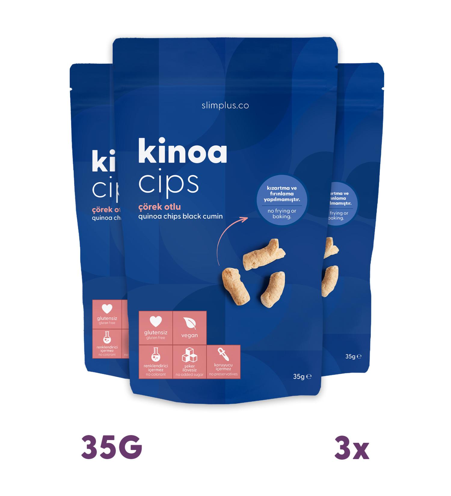 slimplus 3 Pack 35g Gluten Free Vegan Oil Free Black Sesame Quinoa Chips - Buy Online on GoSupps.com