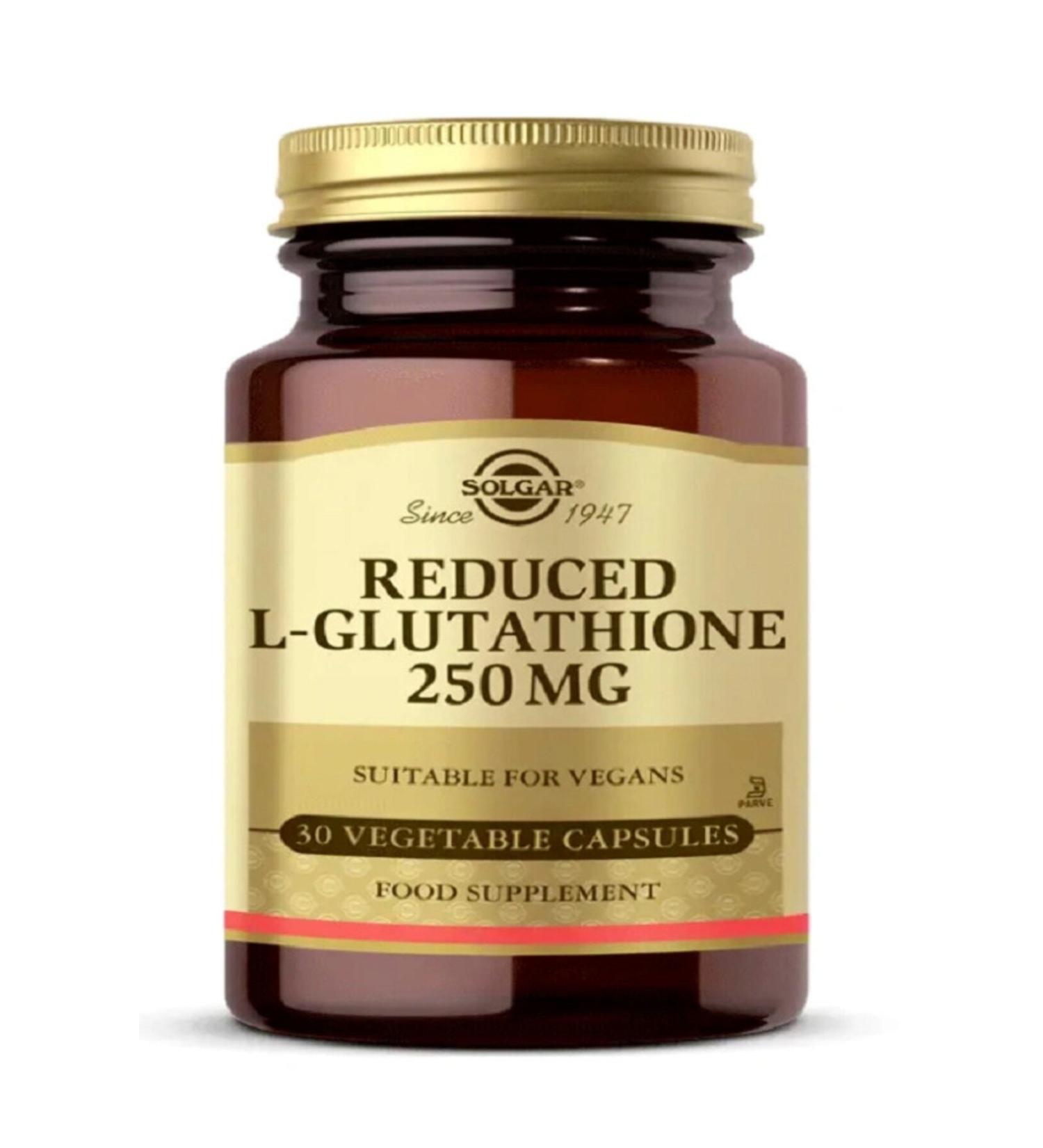 Solgar Reduced L Glutathione 250 mg 30 Capsules (reduket Glutathione) Skt:04-2025 - Buy Online on GoSupps.com