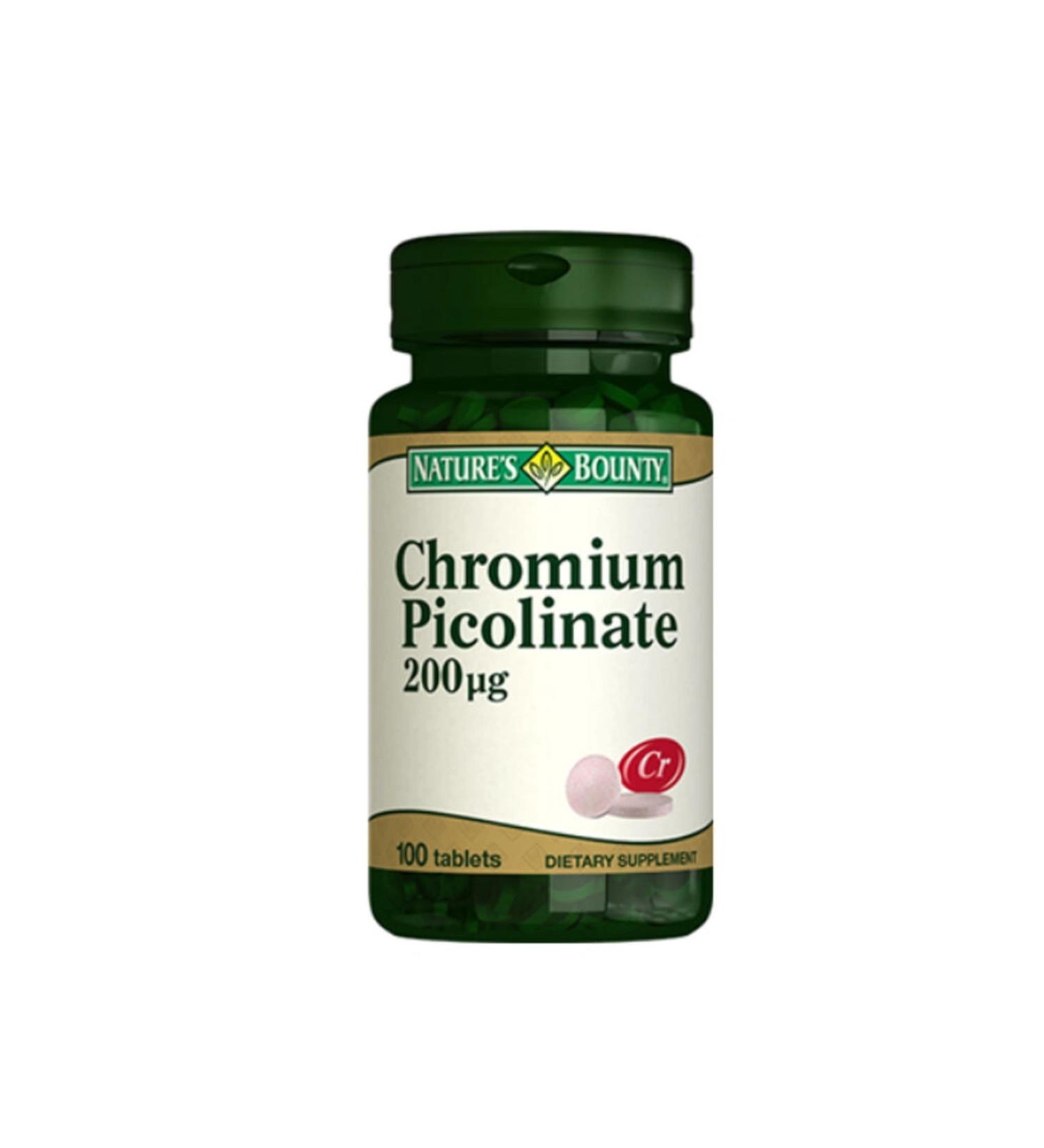 Natures Bounty Natures Bounty Chromium Picolinate 200 mcg Supplementary Food 100 Tablets-MFREYON00875
