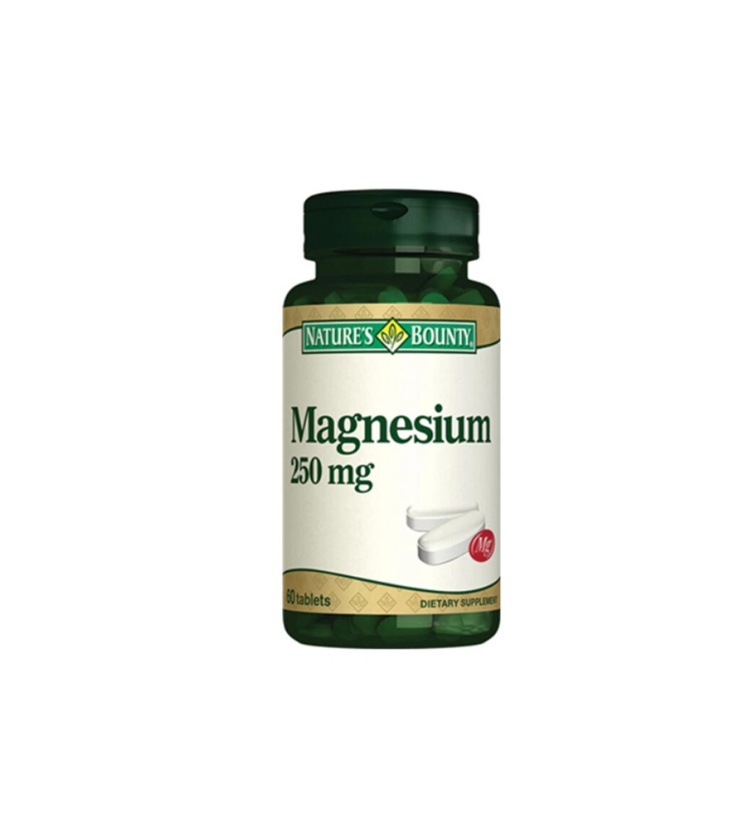 Natures Bounty Natures Bounty Magnesium 250 mg Food Supplement 60 Tablets-MFREYON00876