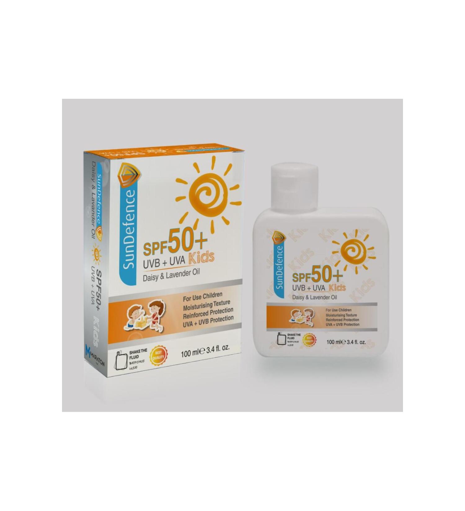 SunDefence Kids Children's Sun Cream Chamomile and Lavender Oil Spf 50+ 100 Ml