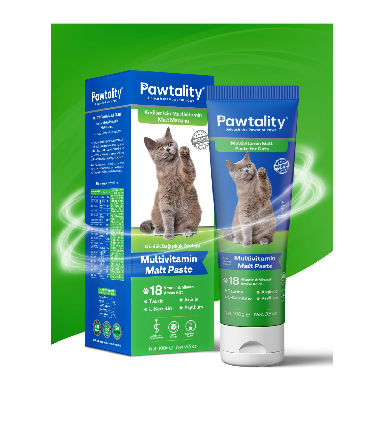 Pawtality Multivitamin Paste 100 Gr Immune System Supporting Multivitamin Malt Paste for Cats - Buy Online on GoSupps.com