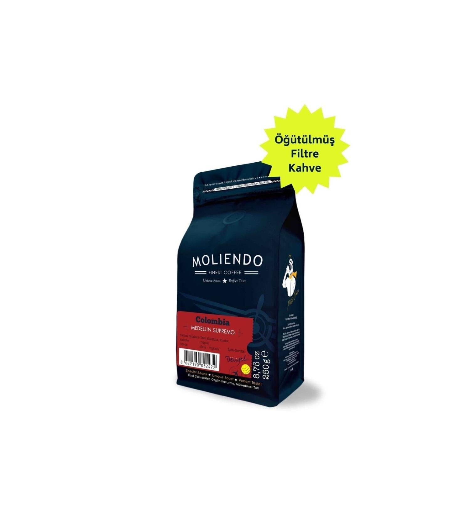Moliendo Colombia Medellin Supremo Local Coffee (GROUND FILTER COFFEE) 250 G - Buy Online on GoSupps.com