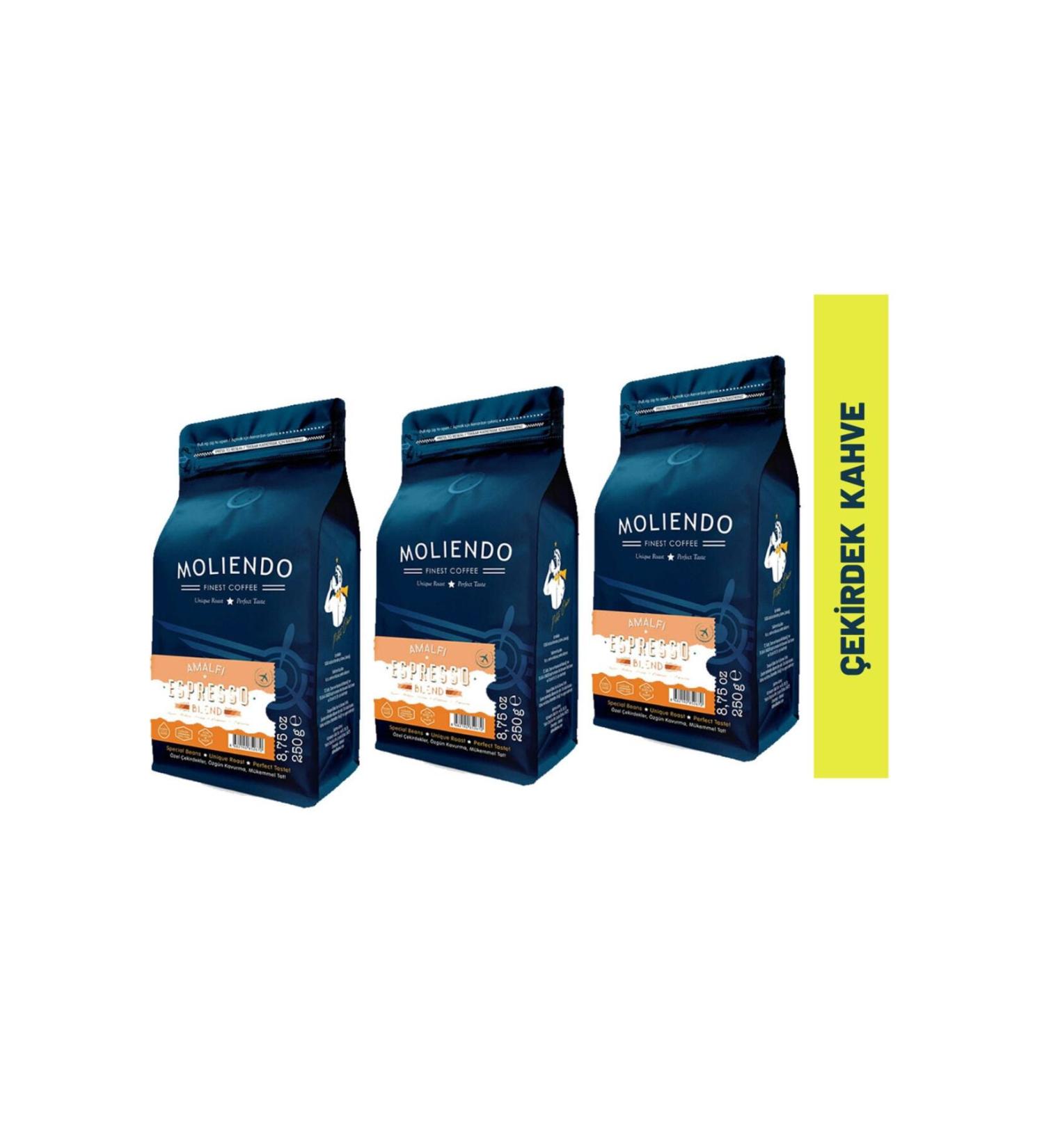 Moliendo Amalfi Espresso Blend Coffee Advantage Package (BEAN COFFEE) 3*250 G. - Buy Online on GoSupps.com