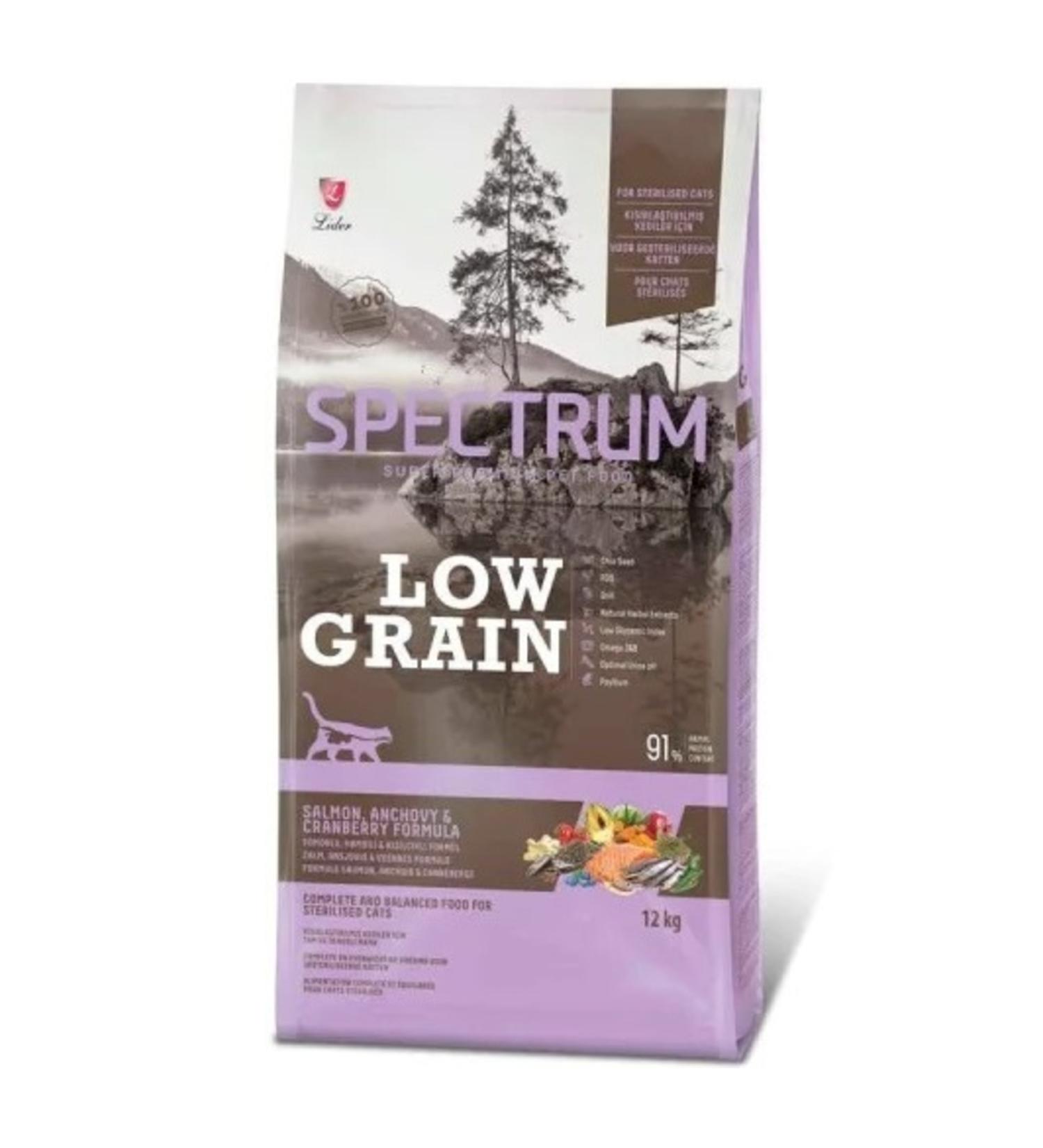 Spectrum Low Grain Salmon Anchovy & Cranberry Sterilized Adult Cat Food 12 Kg