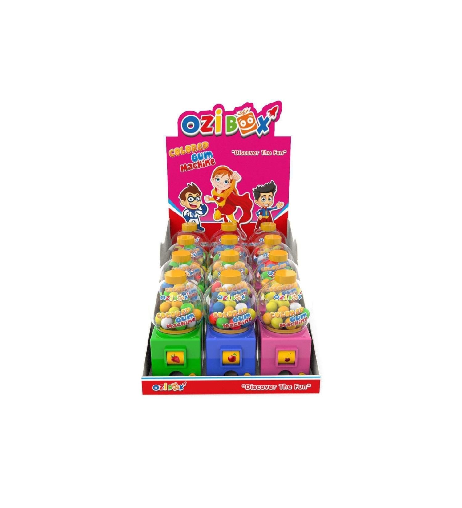Ozibox Colored Gum Machine 12 Pieces in a Box Each Piece is 30 Grams
