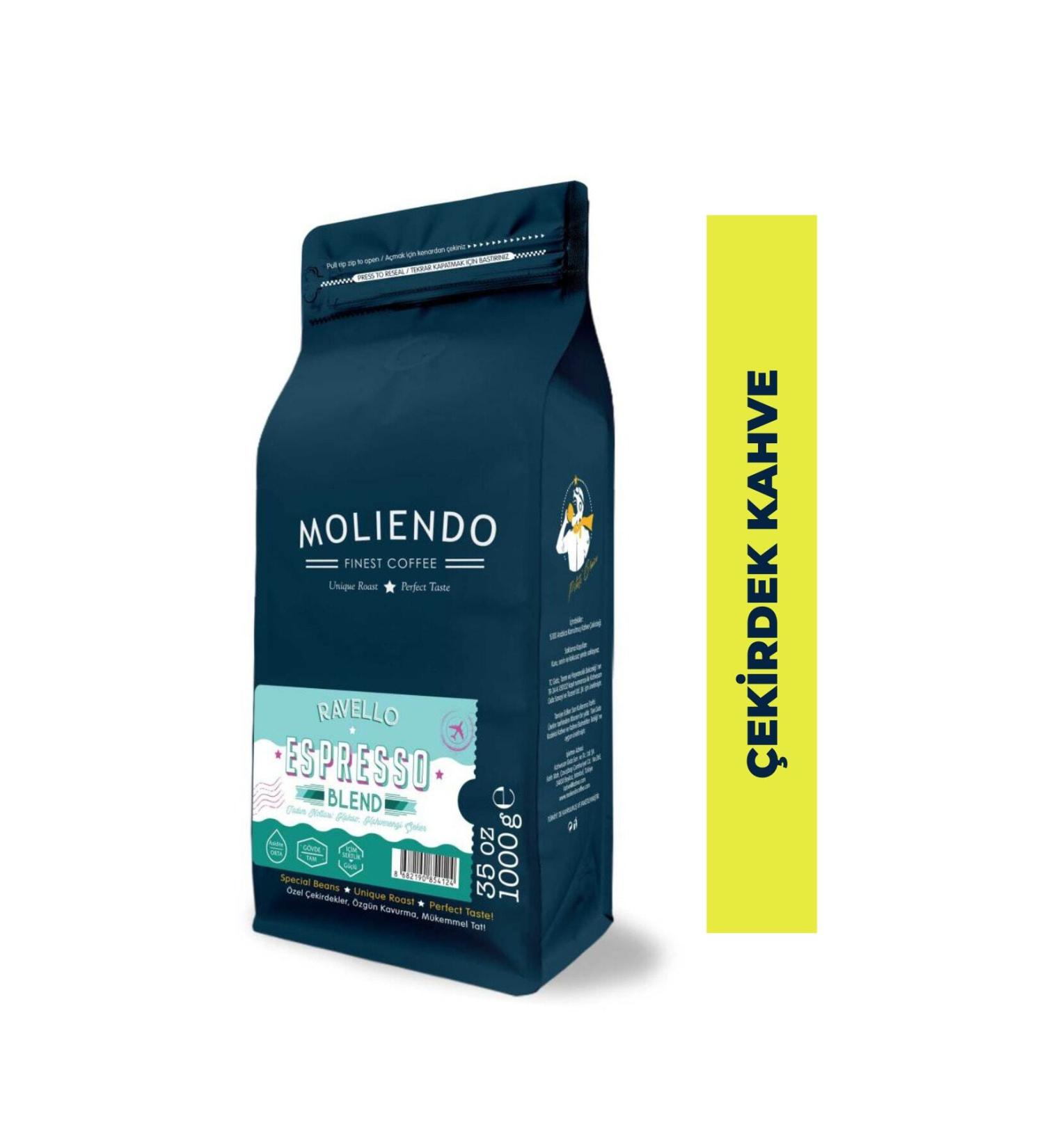 Moliendo Ravello Espresso Blend Coffee (COFFEE BEANS) 1000 G - Buy Online on GoSupps.com