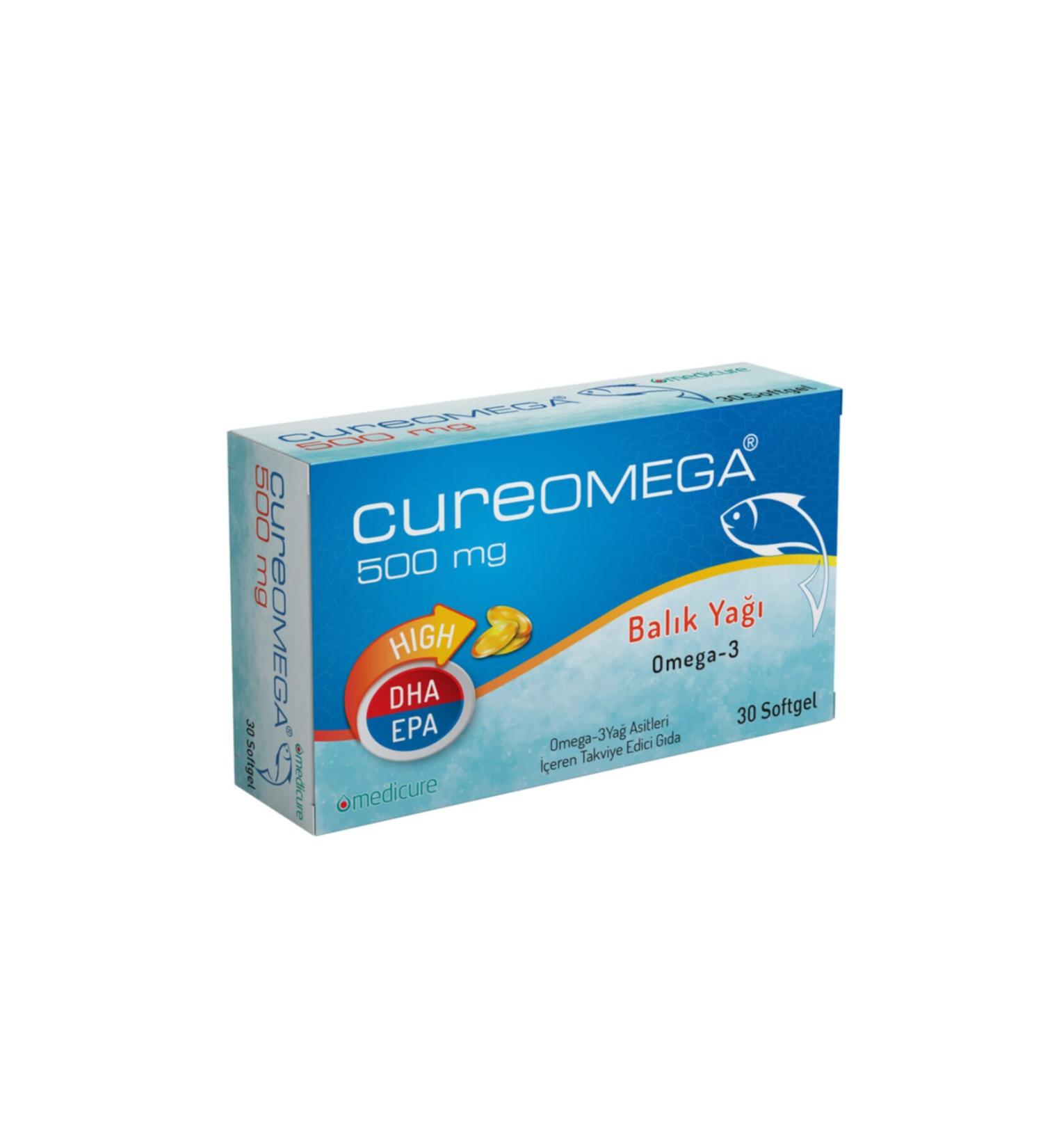 CUREOMEGA 30 Soft Gels Containing 500 Mg Fish Oil