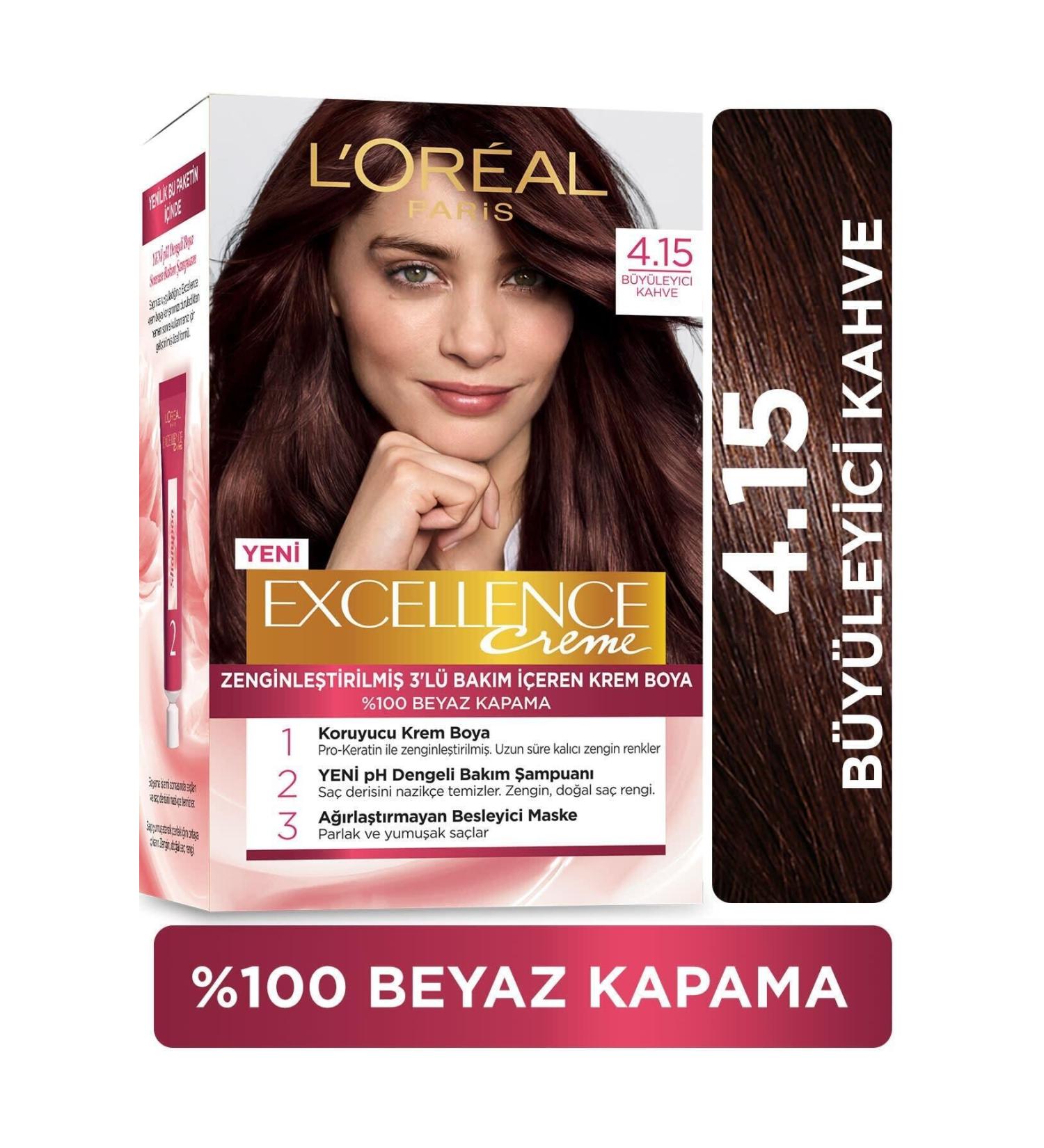 L'Oreal Paris Excellence Creme Hair Dye 4.15 Fascinating Brown