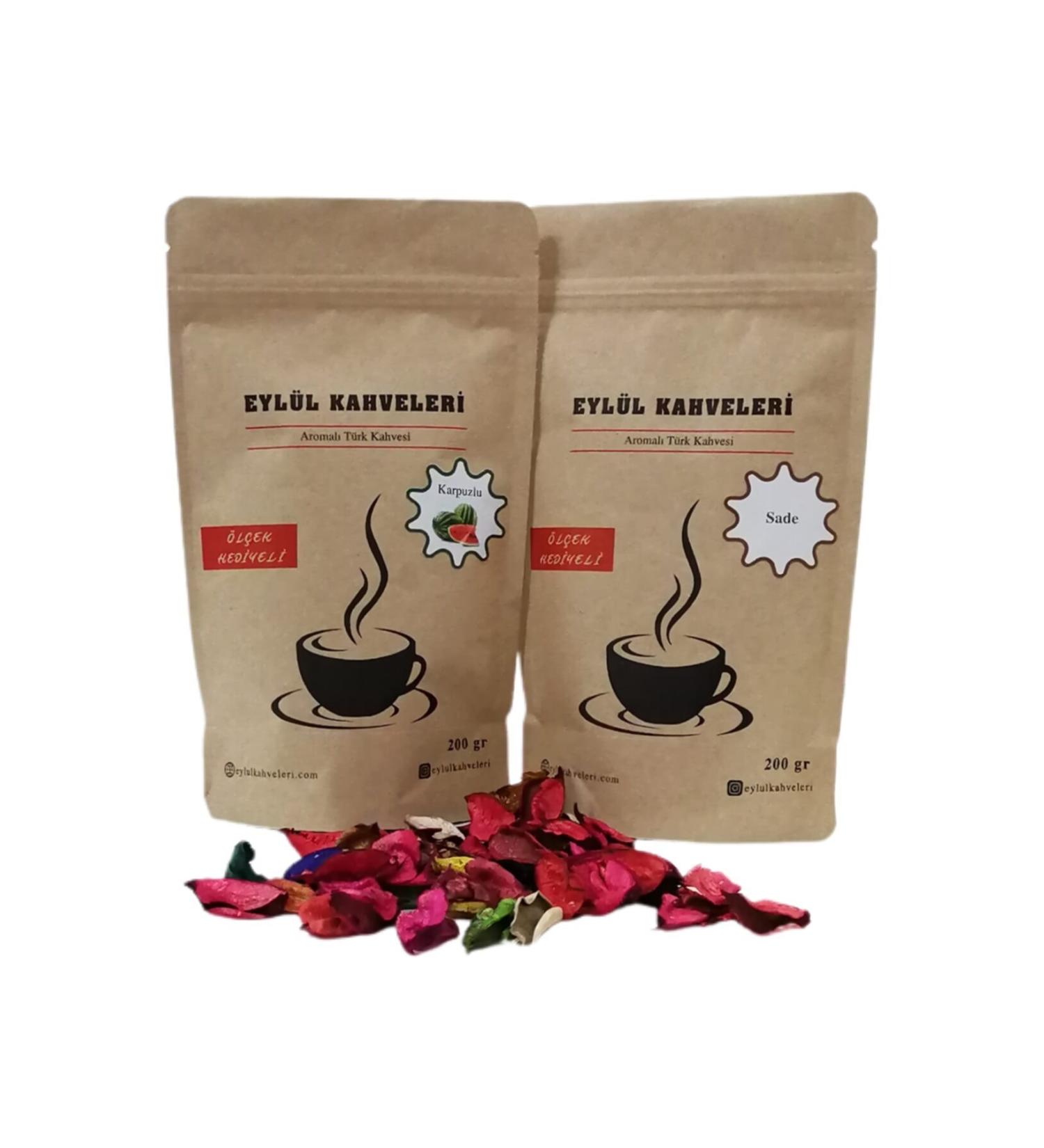 September Coffees Dibek and Cardamom Flavored Turkish Coffee 2x200 Gr + Free Scale