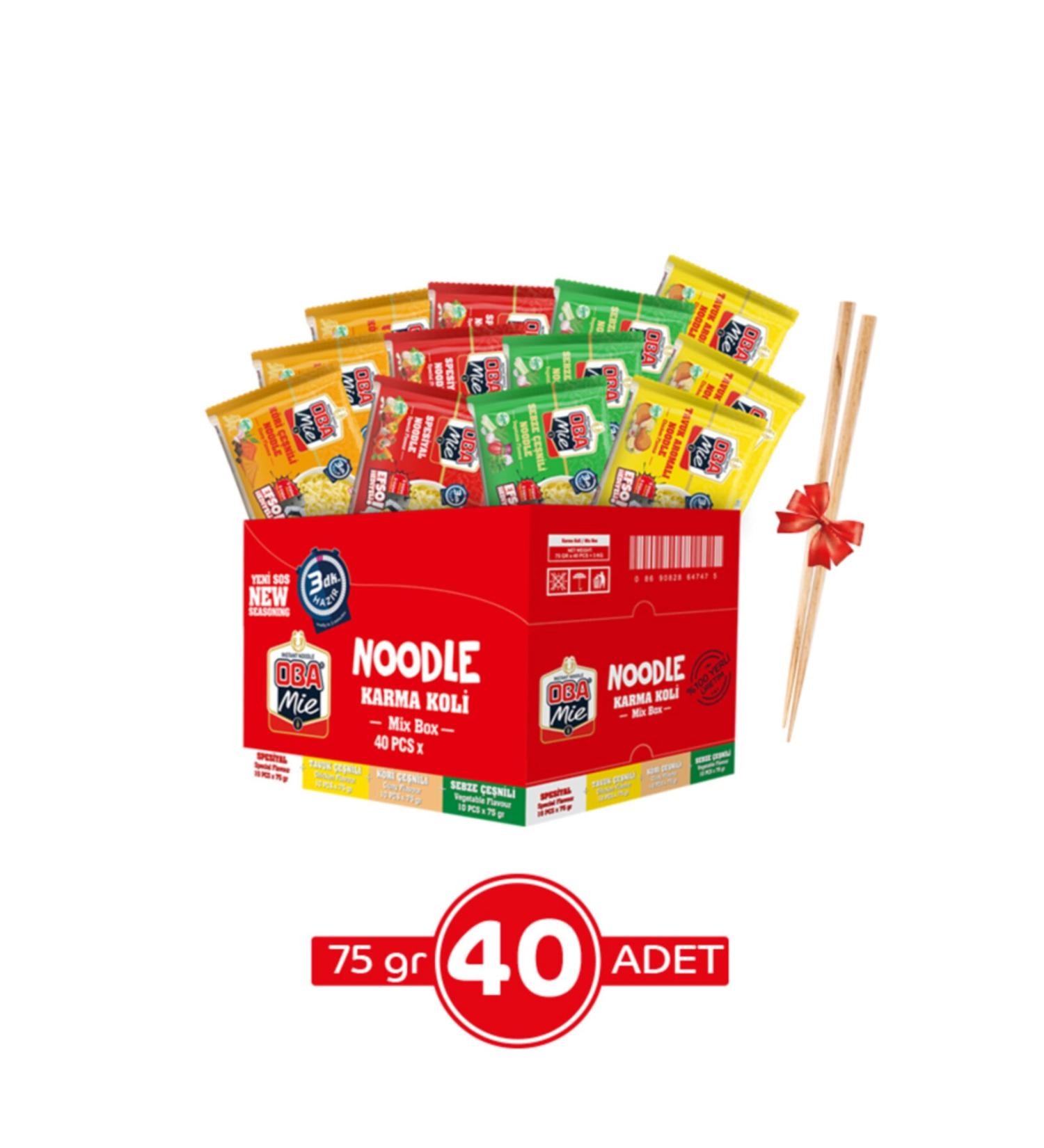 OBAmie Oba Mie Mixed Seasoned Noodles 40 pcs