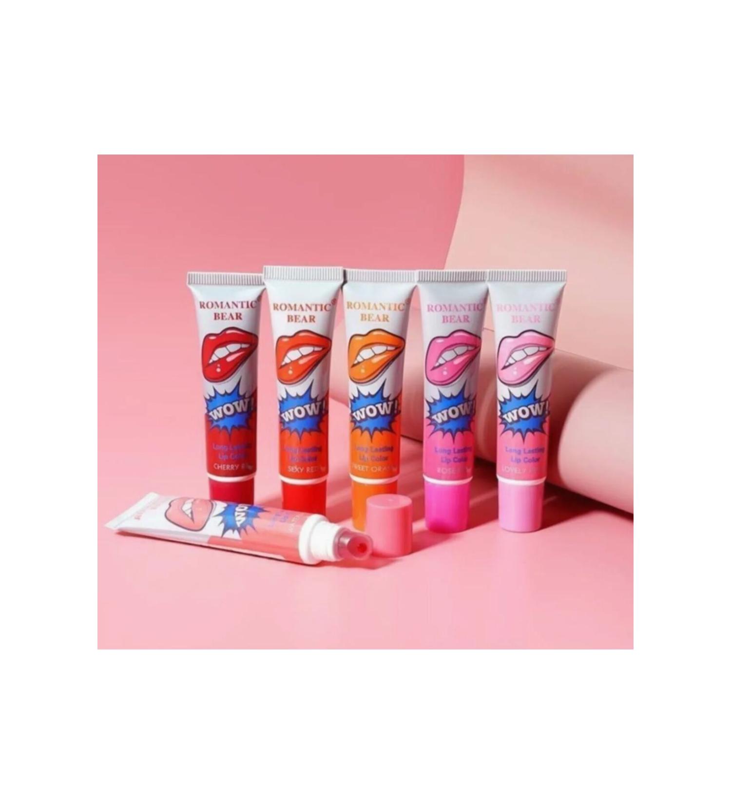 WOW Peel Off Lipstick Set of 6 24 Hours 6 Different Colors Perfect Set - Buy Online on GoSupps.com