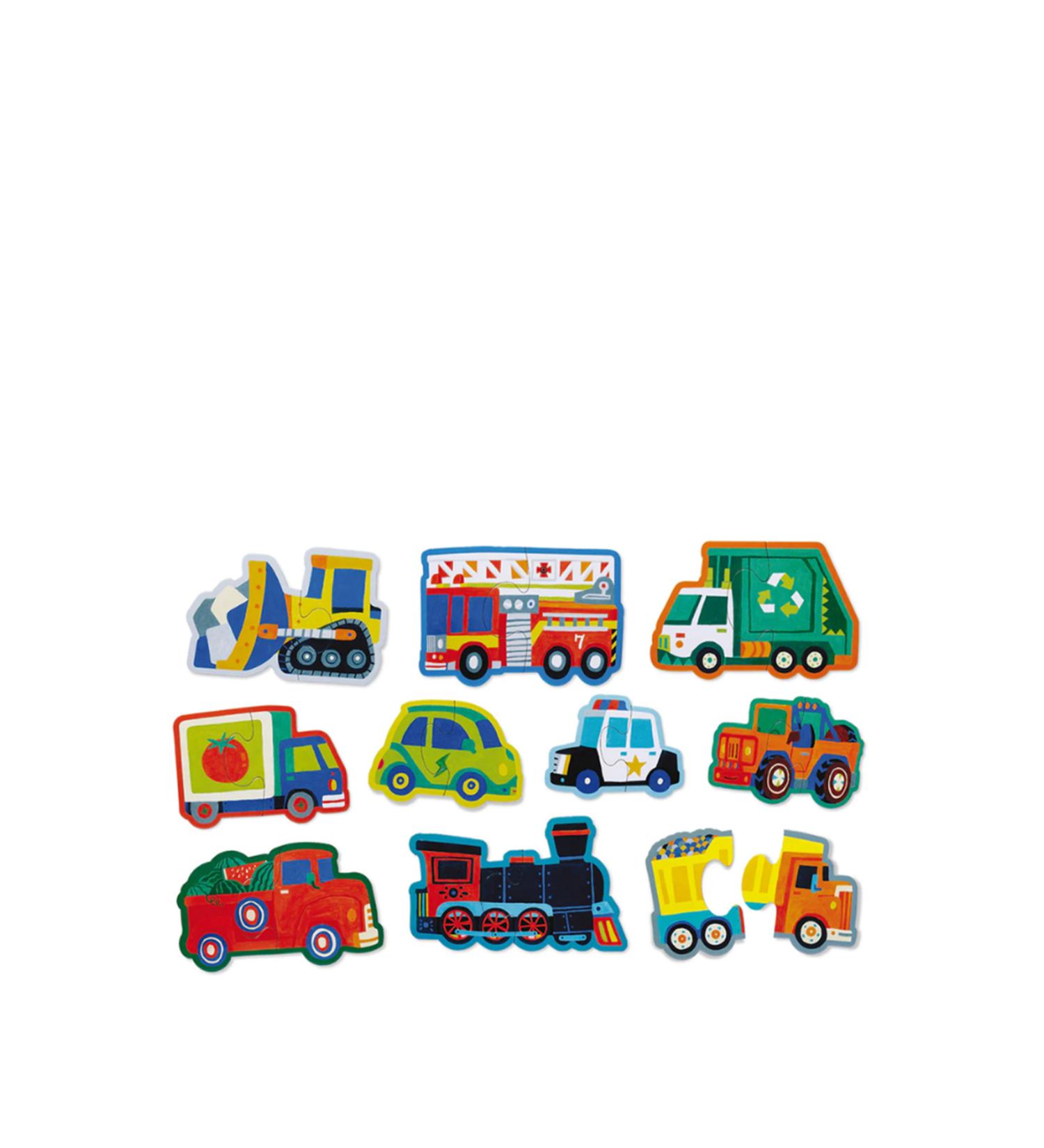 Crocodile Creek Vehicles 10 Piece Progressive Puzzle