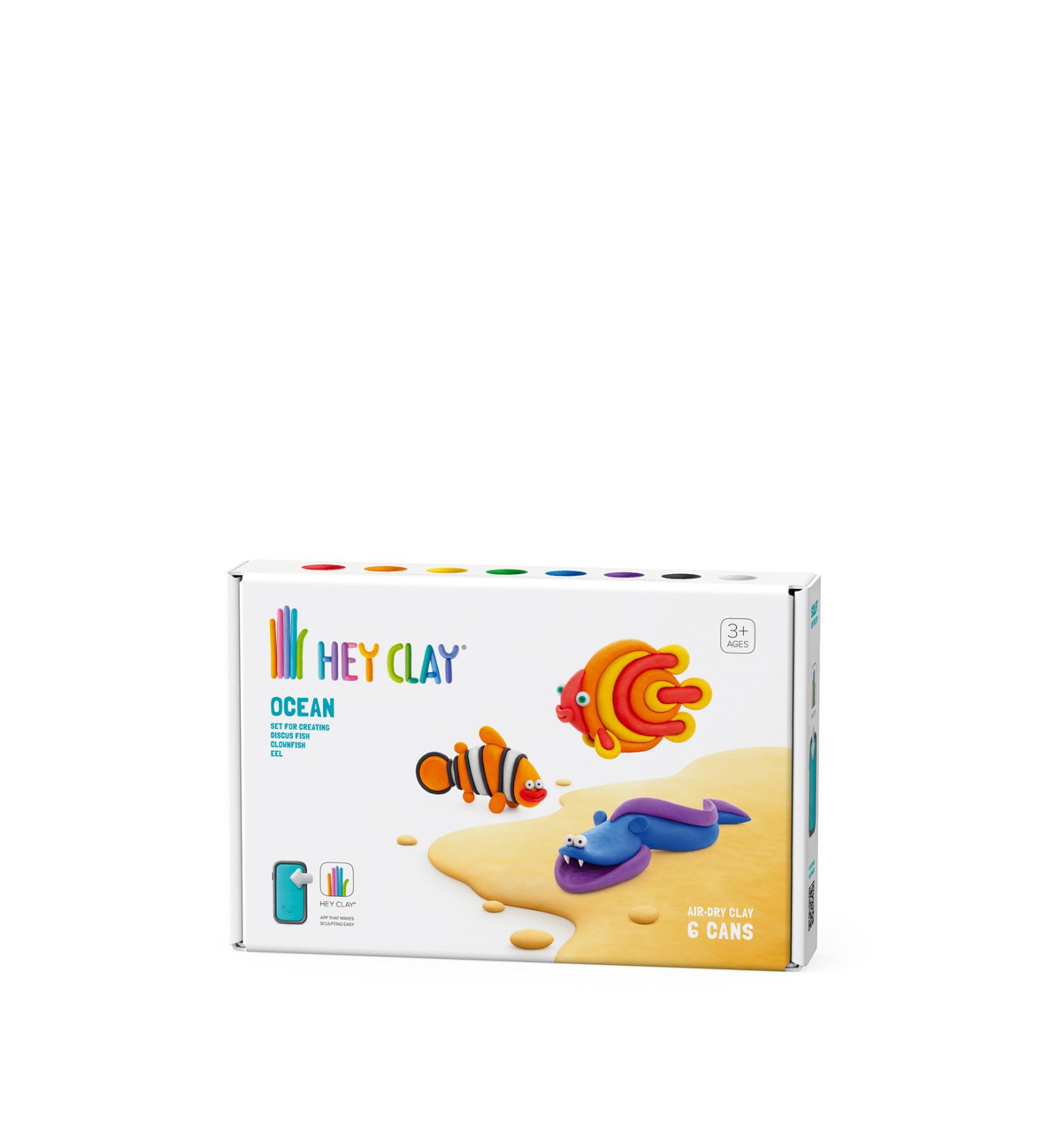 Hey Clay Ocean Clownfish Discus Fish and Eel 6-Pack Air Dry Clay