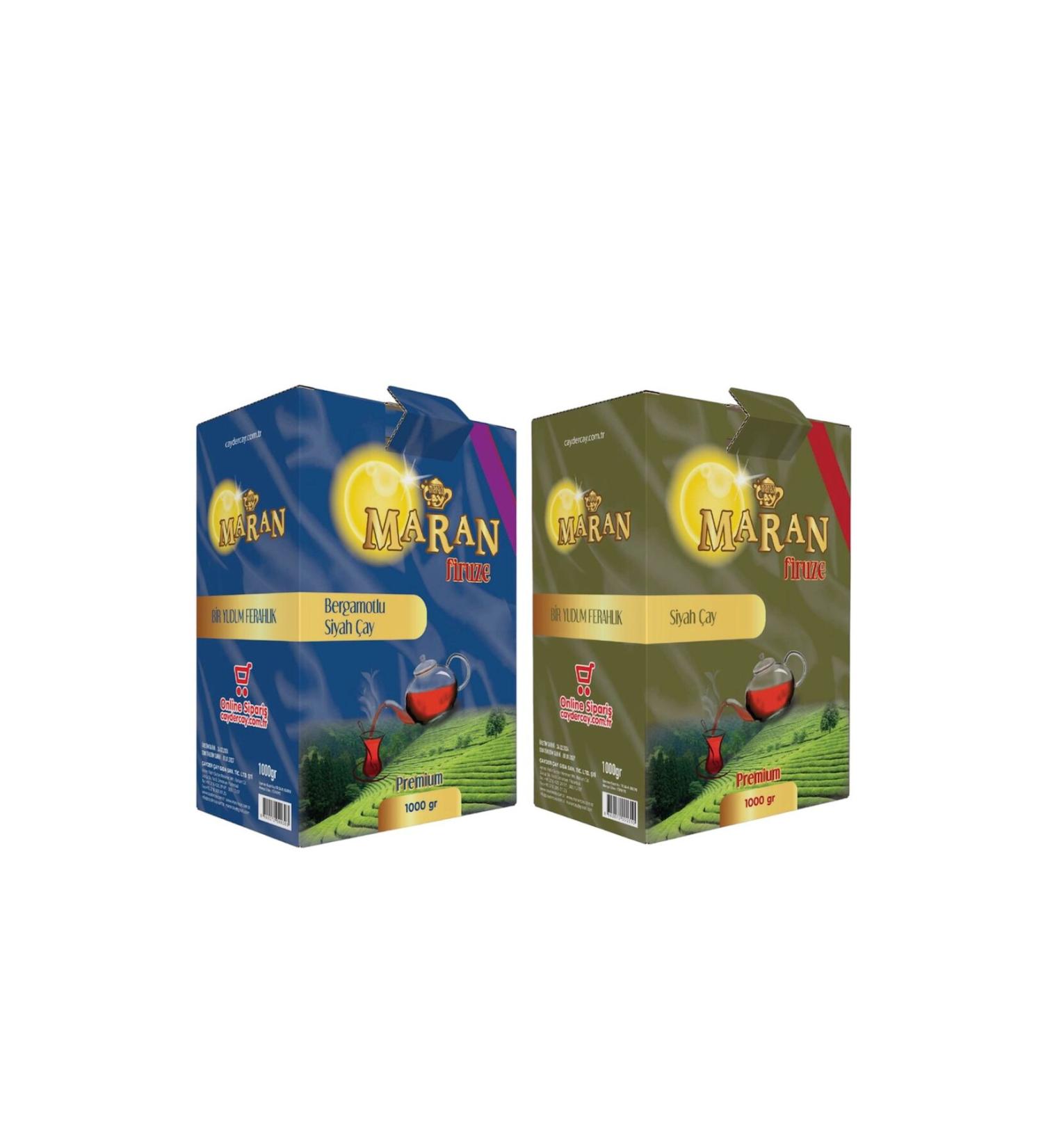 MARAN Black Loose Tea and Bergamot Loose Black Tea 2-Piece Advantageous Package
