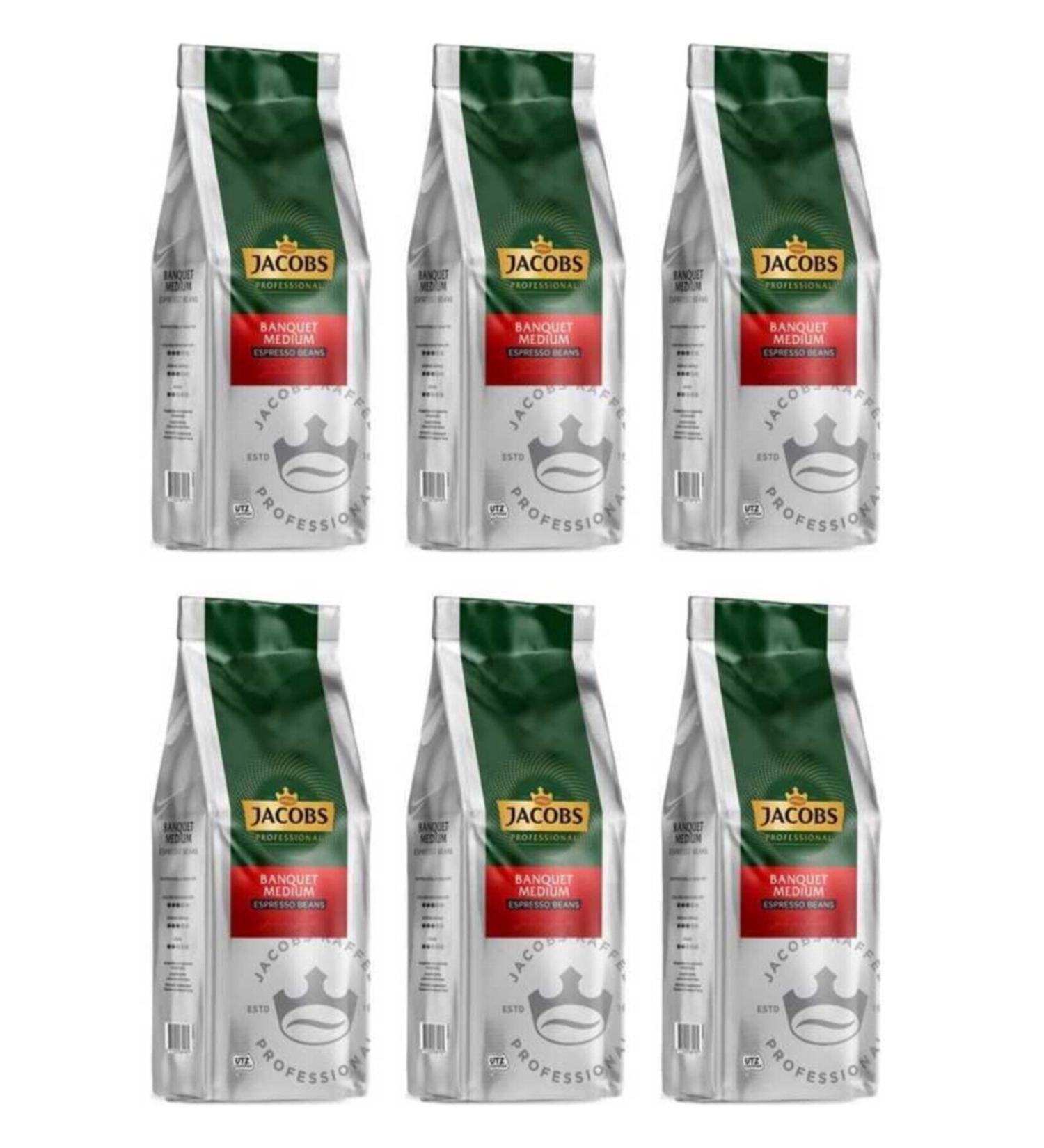 Jacobs Banquet Medium Espresso Beans Coffee 1000 gr X 6 Pack
