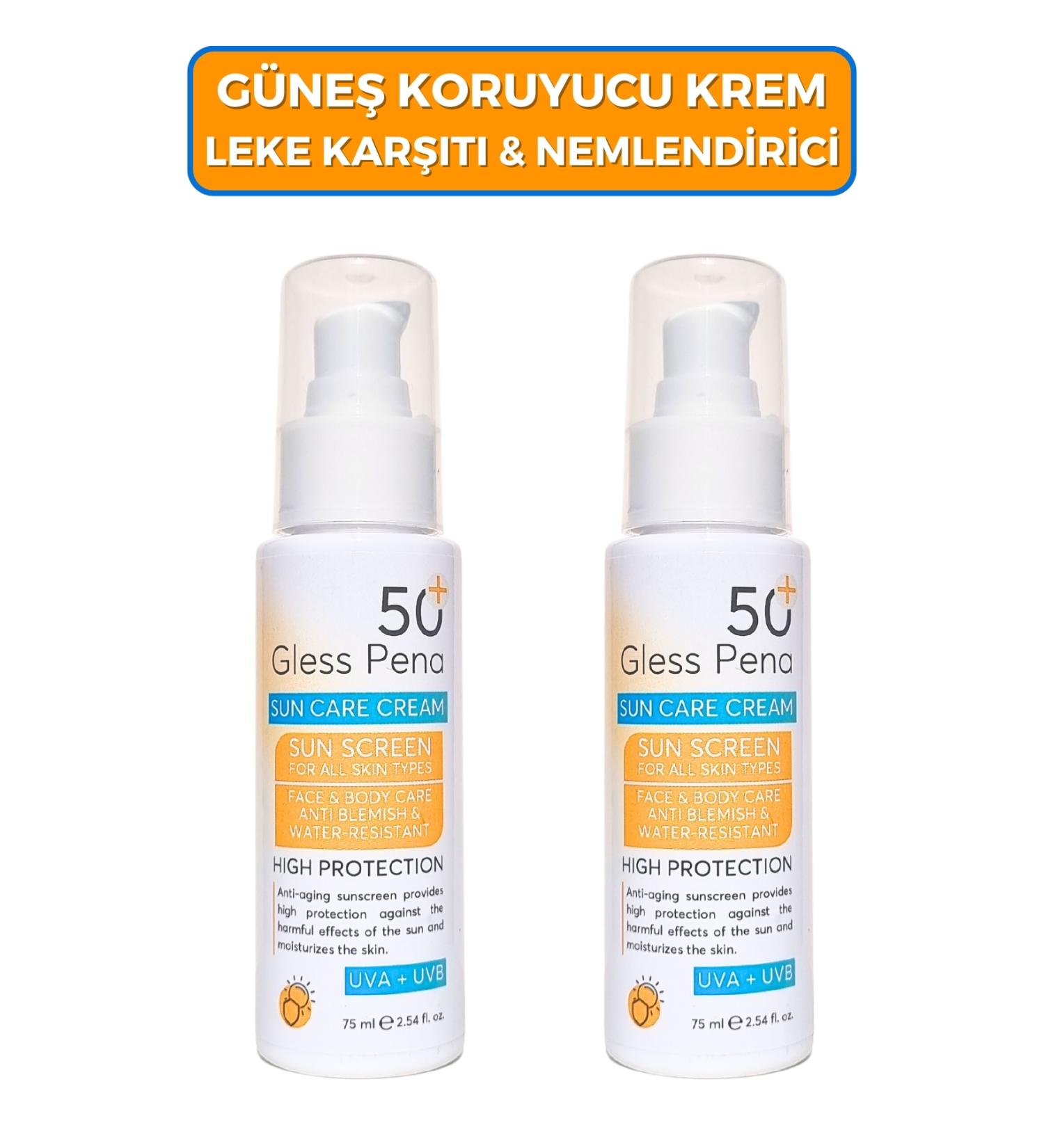 Gless Pena 2-Piece Anti-Spot and Ultra Moisturizing High Protection SPF 50+ Face Sun Cream 60 ml