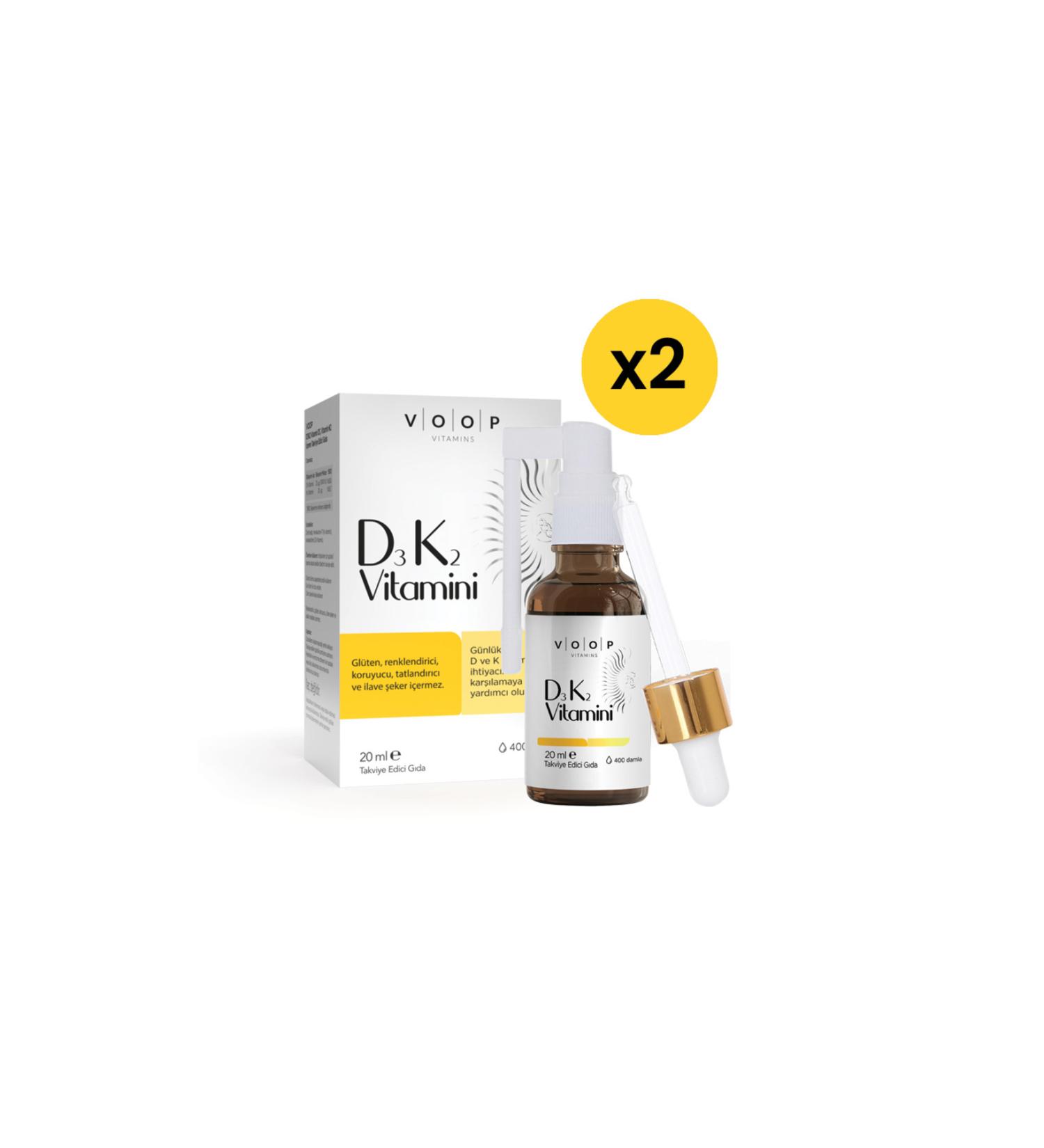 VOOP Vitamin D3 K2 Booster Spray-drops | 20 ml X2 - Buy Online on GoSupps.com