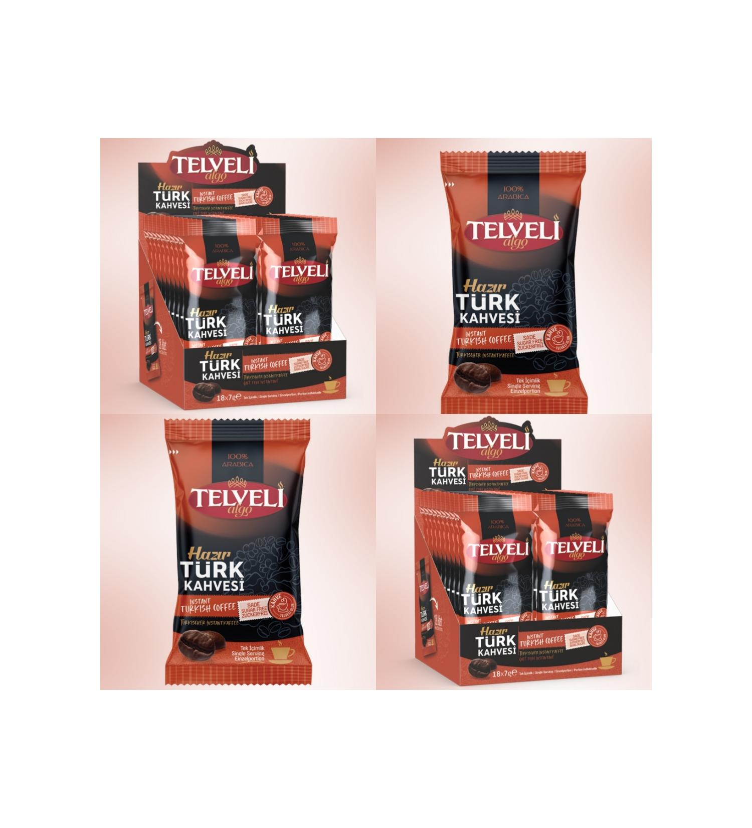 ALGO GROUNDS Instant Turkish Coffee Plain Sugar-Free 12 X10 120 Pcs Algo Grounds