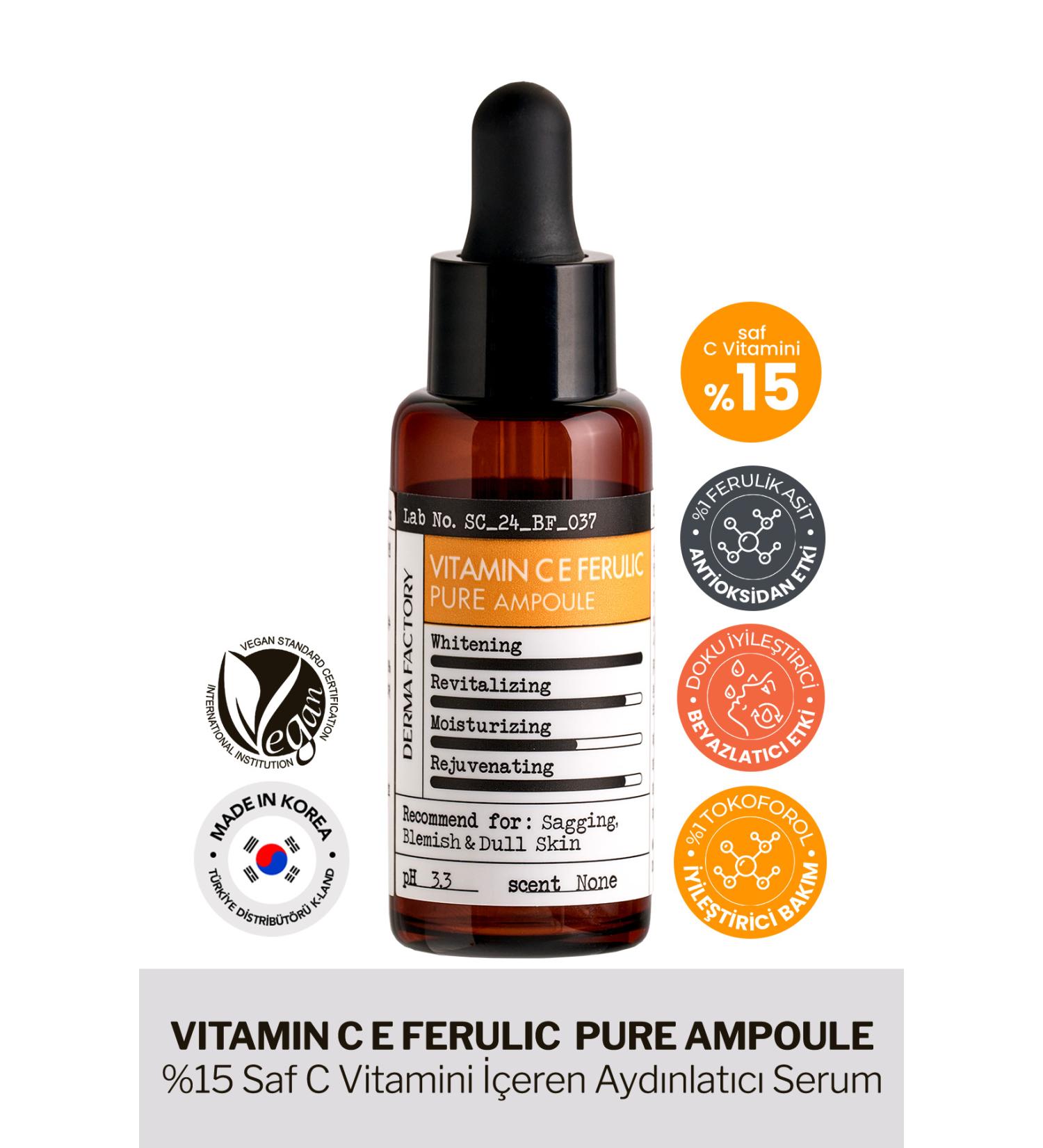 DERMA FACTORY Pure Vitamin C Brightening Serum Derma Factory Pure Vitamin CE Ferulic Ampoule