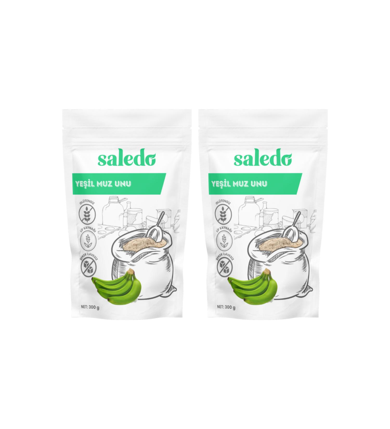 saledo Gluten Free Green Banana Flour 2 X 300 gr Additive-Free Natural Vegan - Buy Online on GoSupps.com