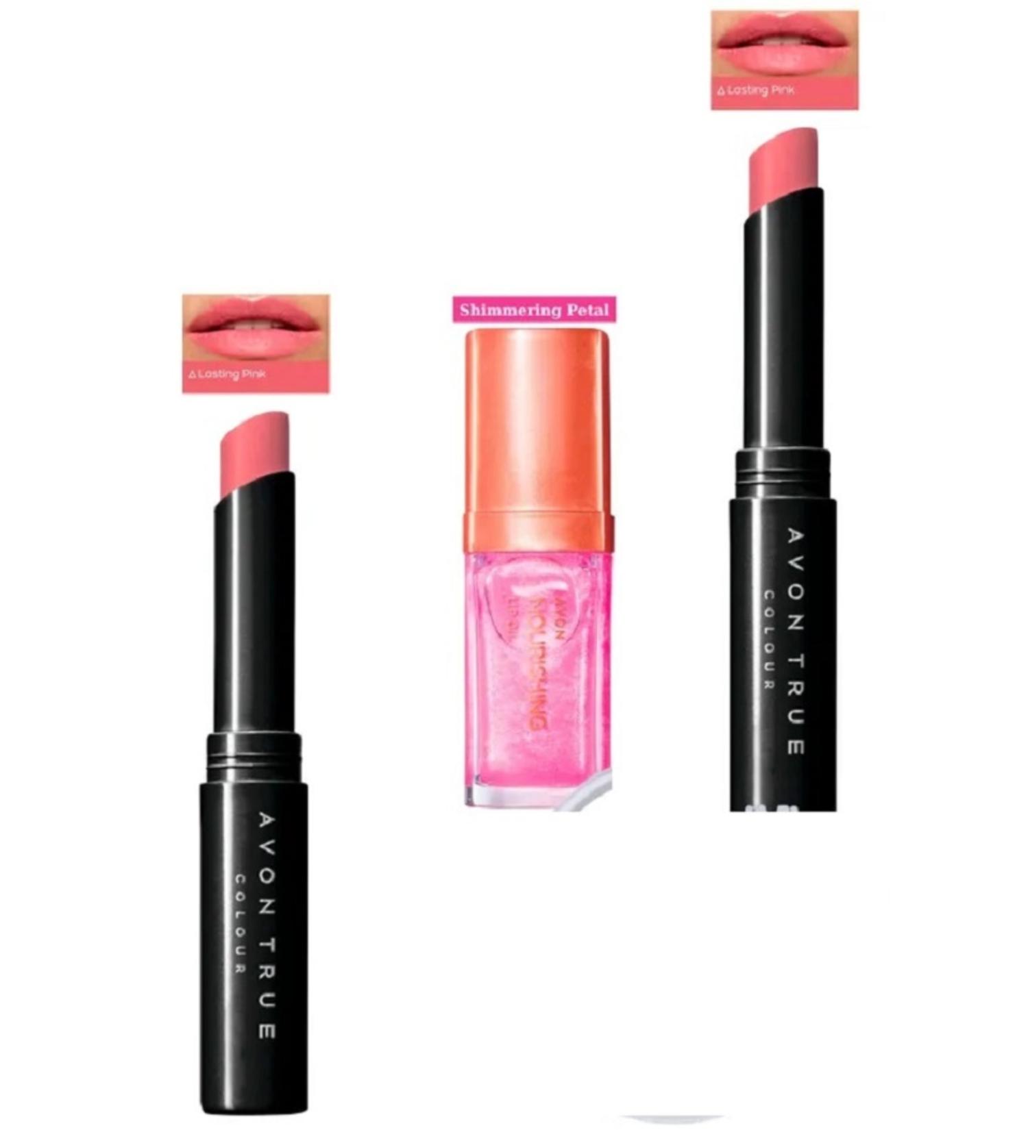 Avon Ultra Beauty Lipstick Lasting Pink 2 + Shimmering Petal Lip Care Oil - Buy Online on GoSupps.com