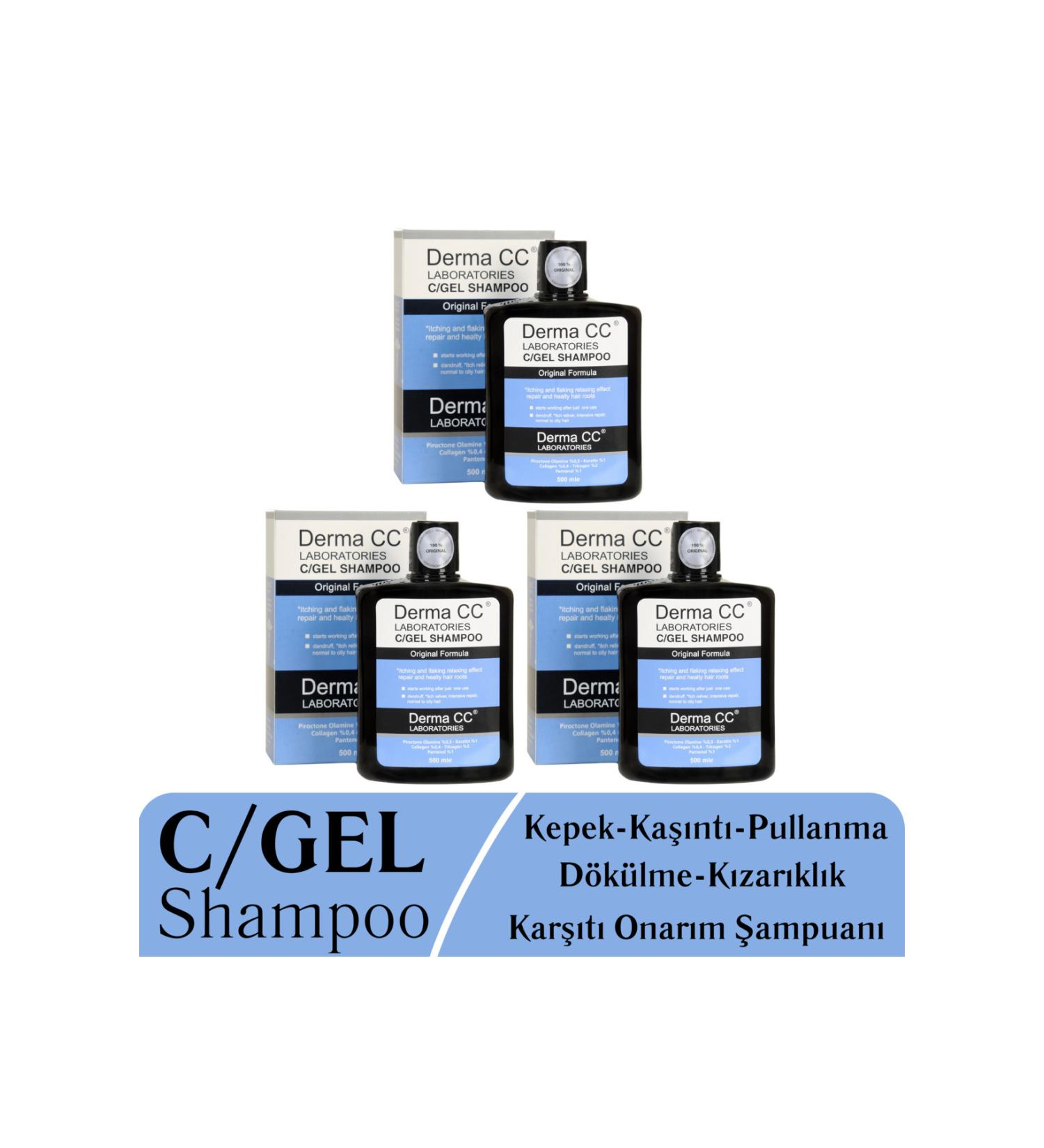 Derma CC LABORATORIES C/gel Shampoo 500ml X 3- Hair Loss Shampoo