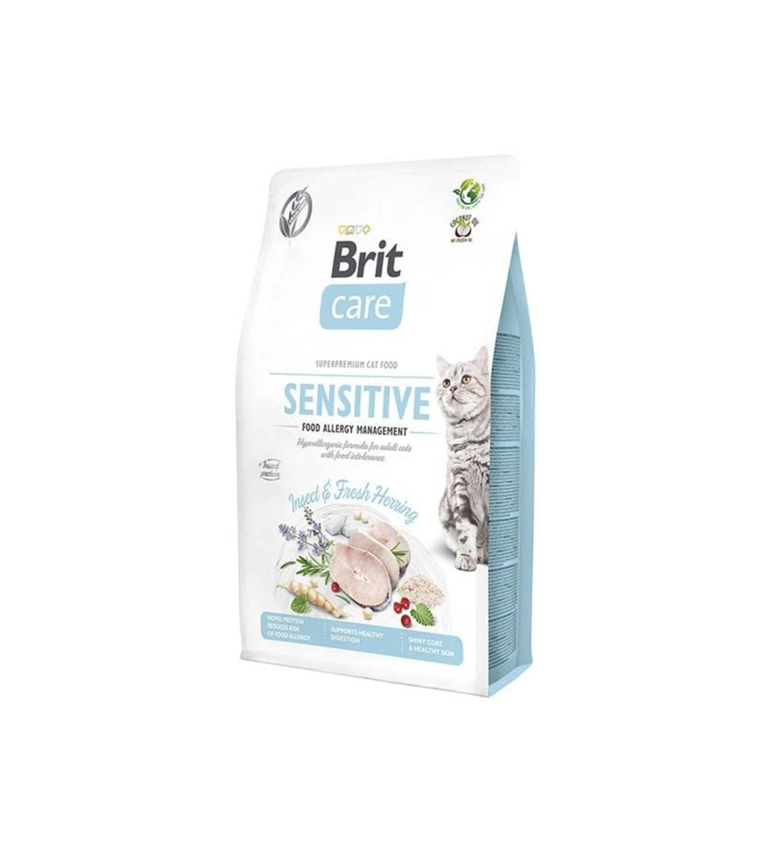 Brit Care Hypoallergenic Sensitive Herring Fish & Insect Grain-Free Adult Cat Food 2 Kg