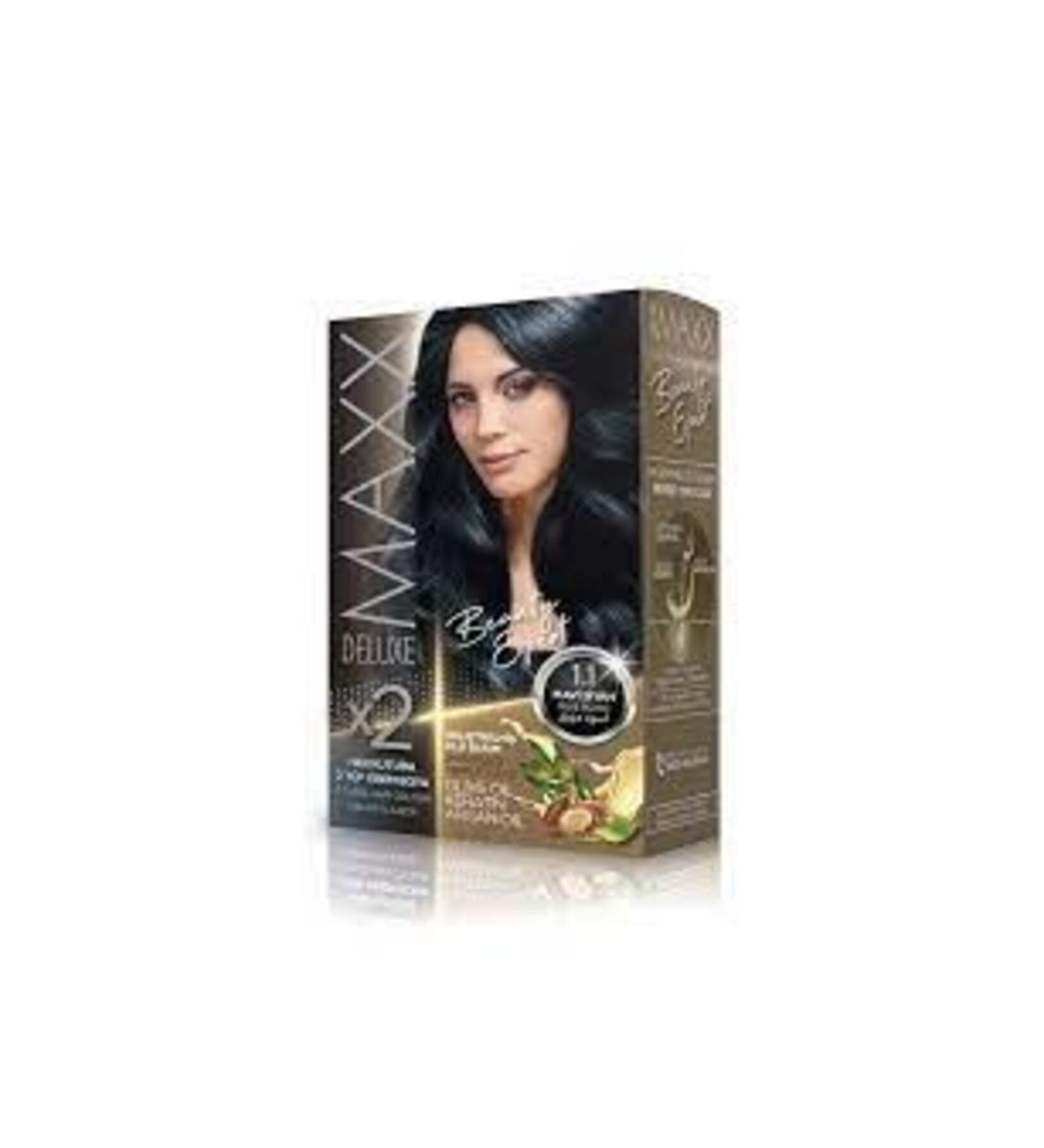 MAXX DELUXE Cream Hair Dye 1.1 Blue Black