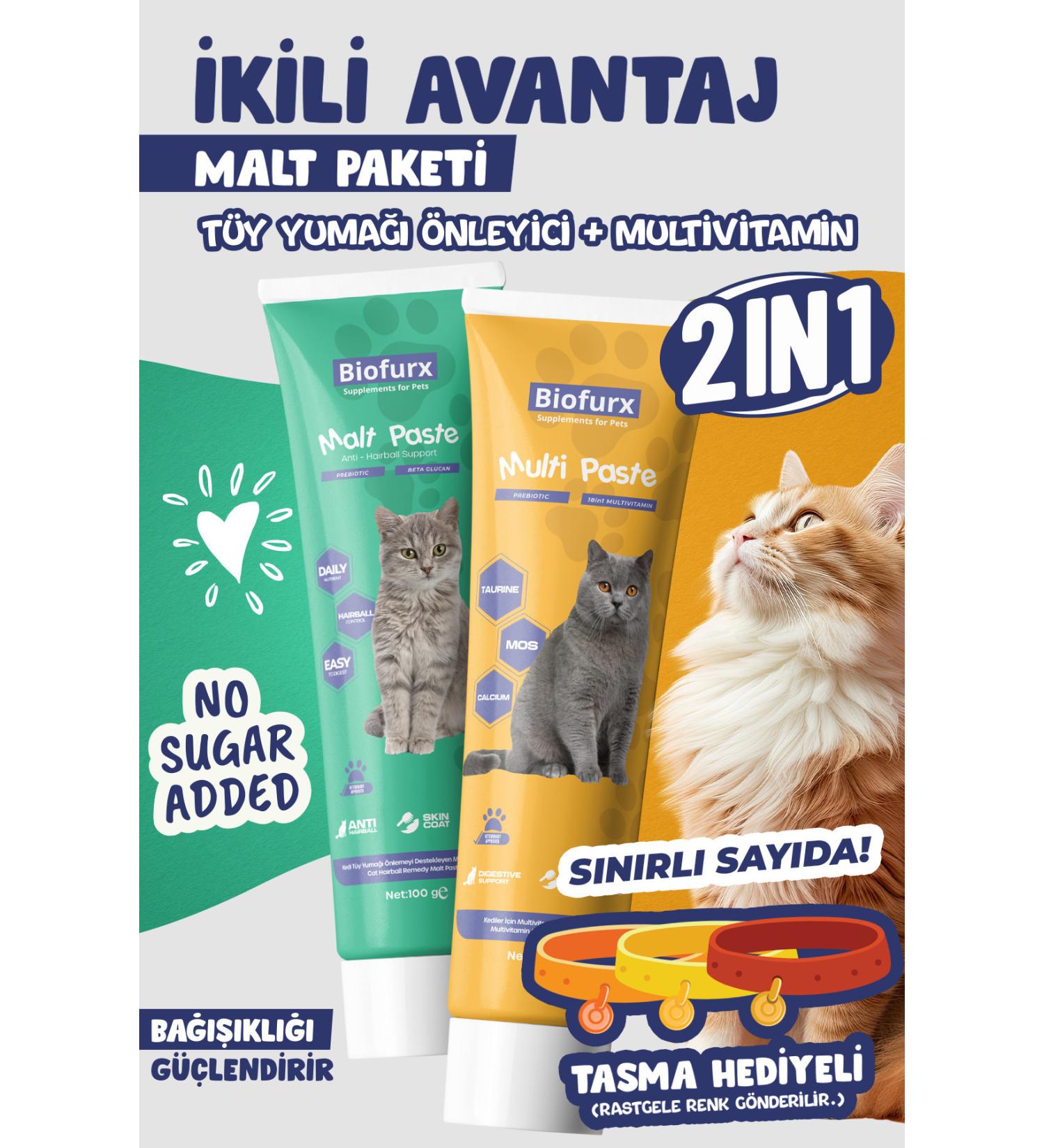 Biofurx Malt & Multi Paste - Double Advantage Pack (Anti Hairball + Multivitamin) - Buy Online on GoSupps.com