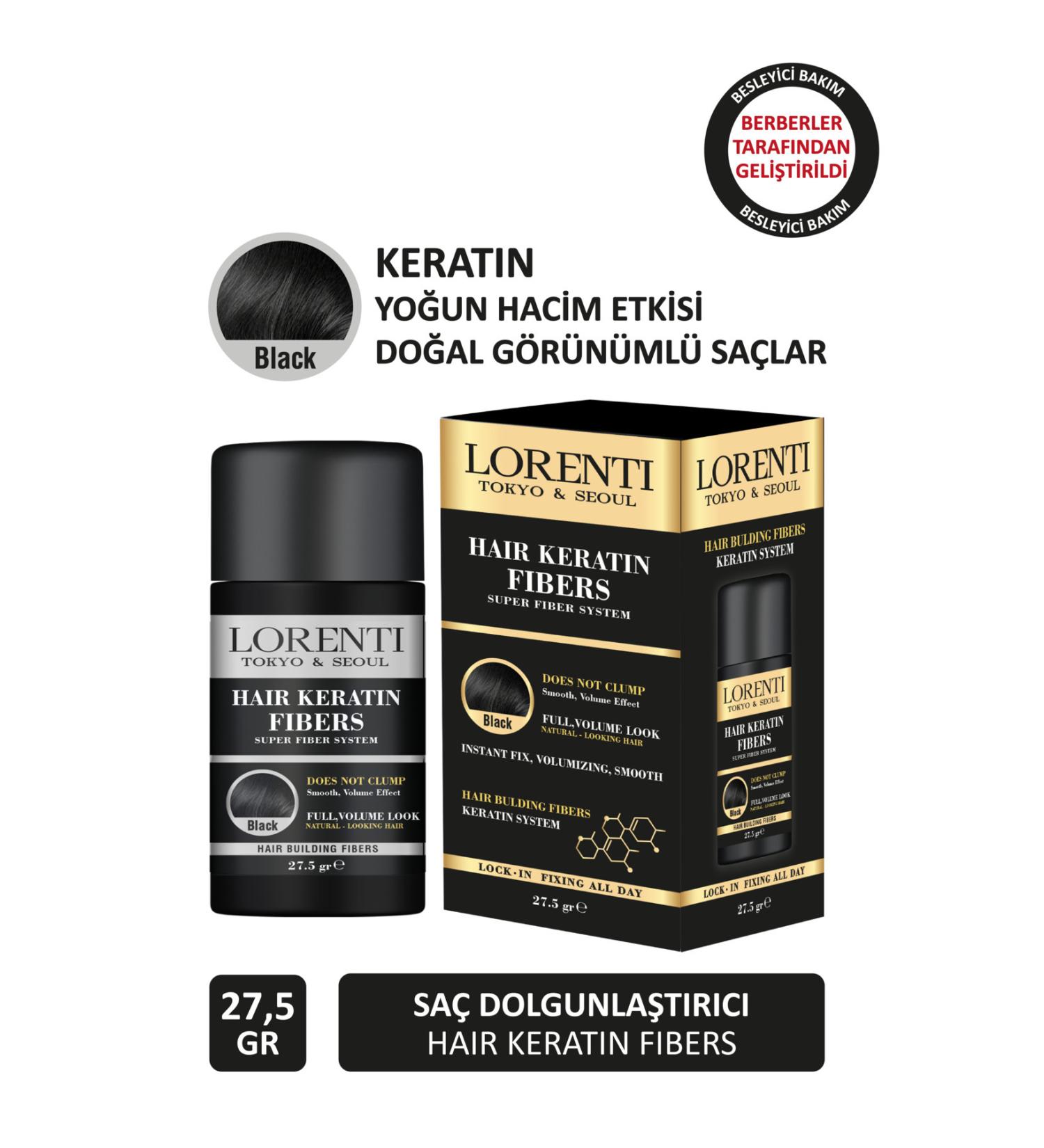 LORENTI Keratin Hair Thickener Hair Fibers Black Topic 27.5 G - Buy Online on GoSupps.com