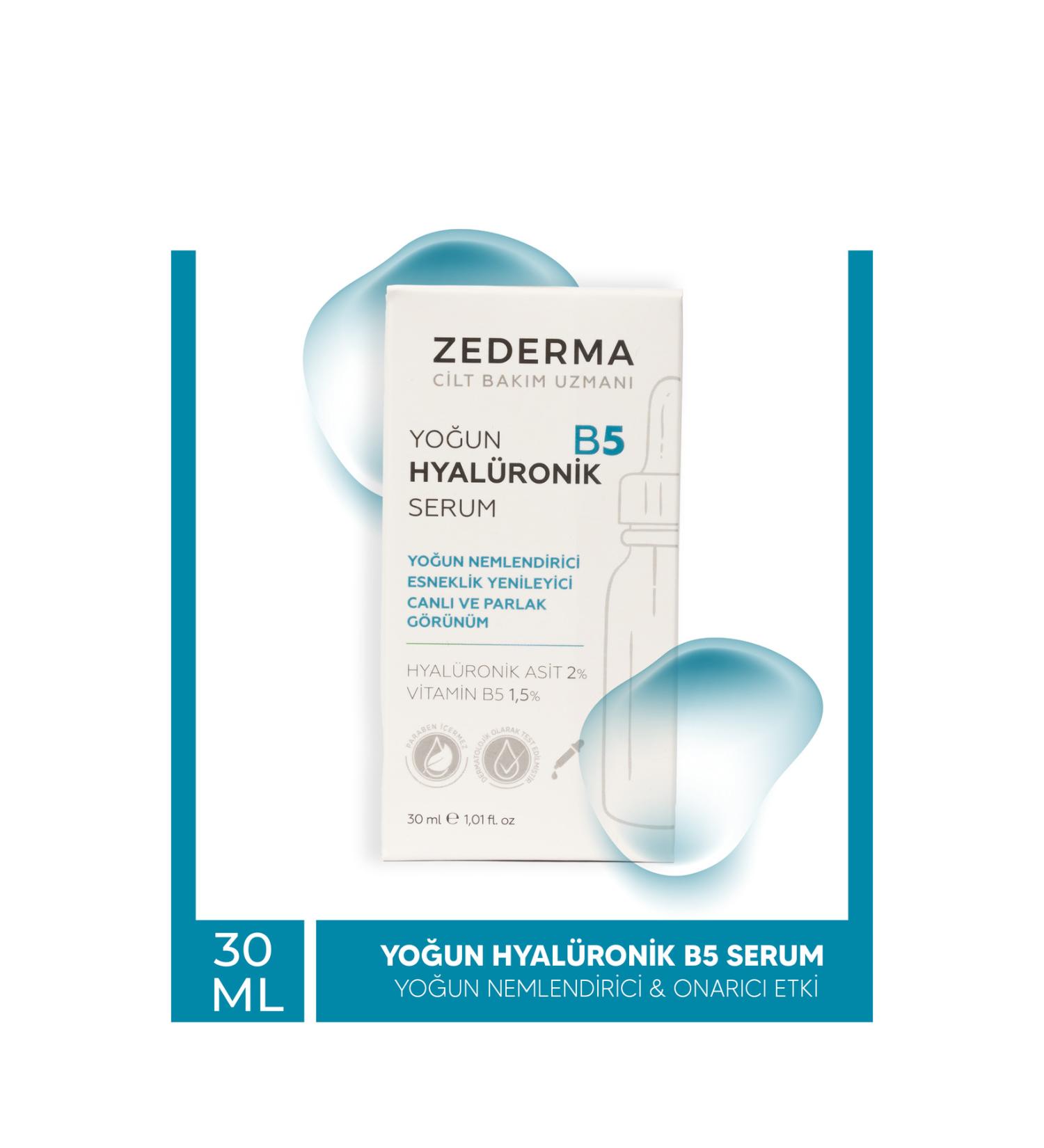 ZEDERMA Intensive Hyaluronic B5 Serum & Intensive Moisturizer & Elasticity Renewer & Lively and Bright Appearance - Buy Online on GoSupps.com