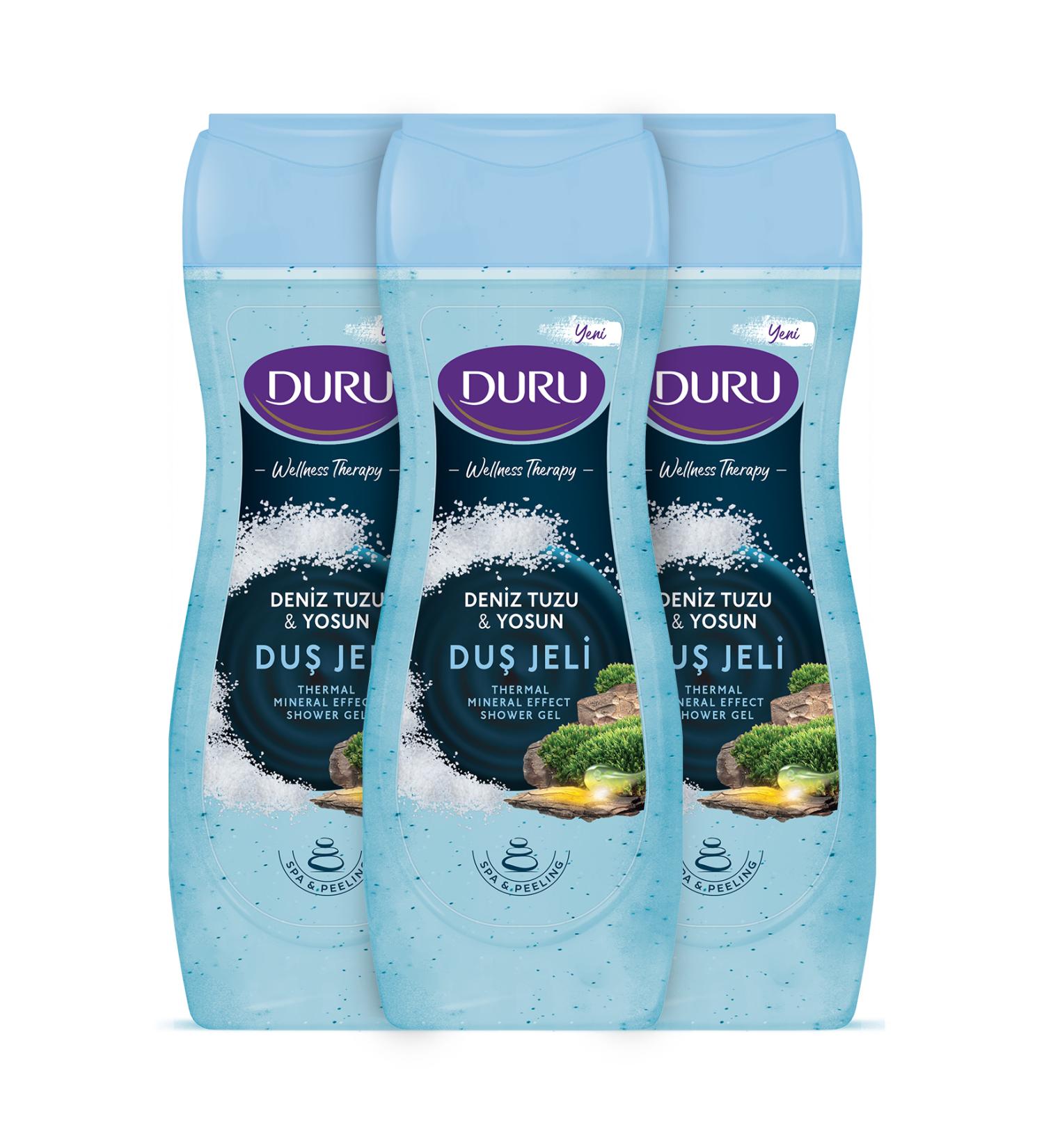 Duru Wellness Therapy Sea Salt & Algae Shower Gel 3x450ml - Buy Online on GoSupps.com