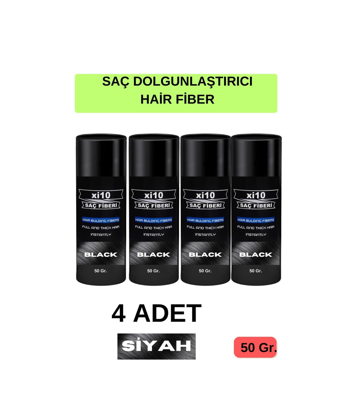 xi10 4 PCS Hair Volumizing Black Hair Powder 50 Gr. Black Hair Fiber Topik