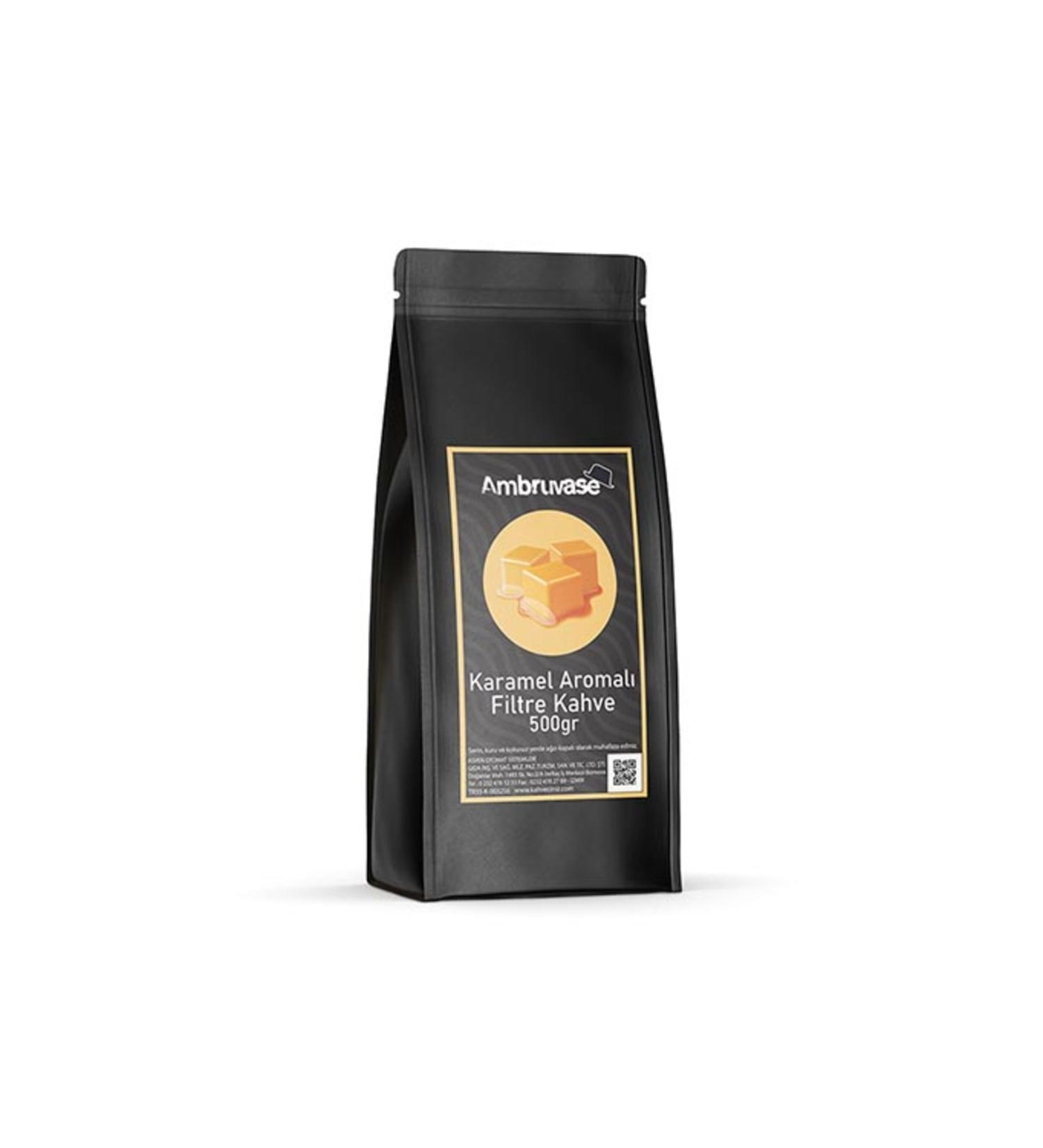 Cafe Ambruvase Ambruvase Caramel Flavored Filter Coffee 500 Gr