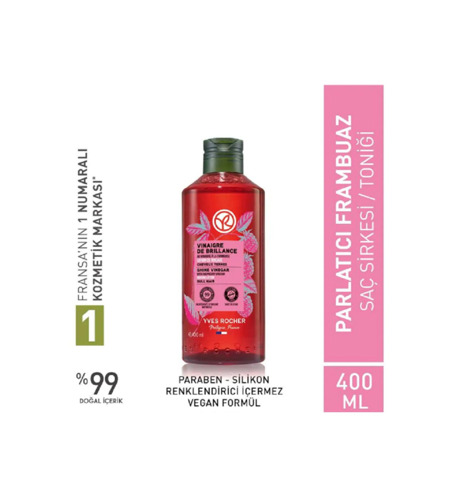 Yves Rocher Raspberry Hair Vinegar / Tonic - Normal Hair / Brillance 400ml - Buy Online on GoSupps.com