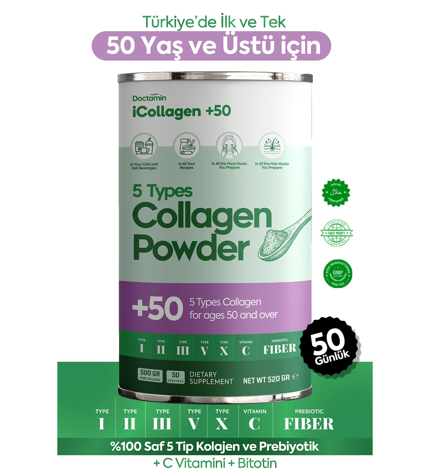DOCTAMIN iCollagen Balanced collagen powder for over 50s - 520 grams for 50 days - Buy Online on GoSupps.com