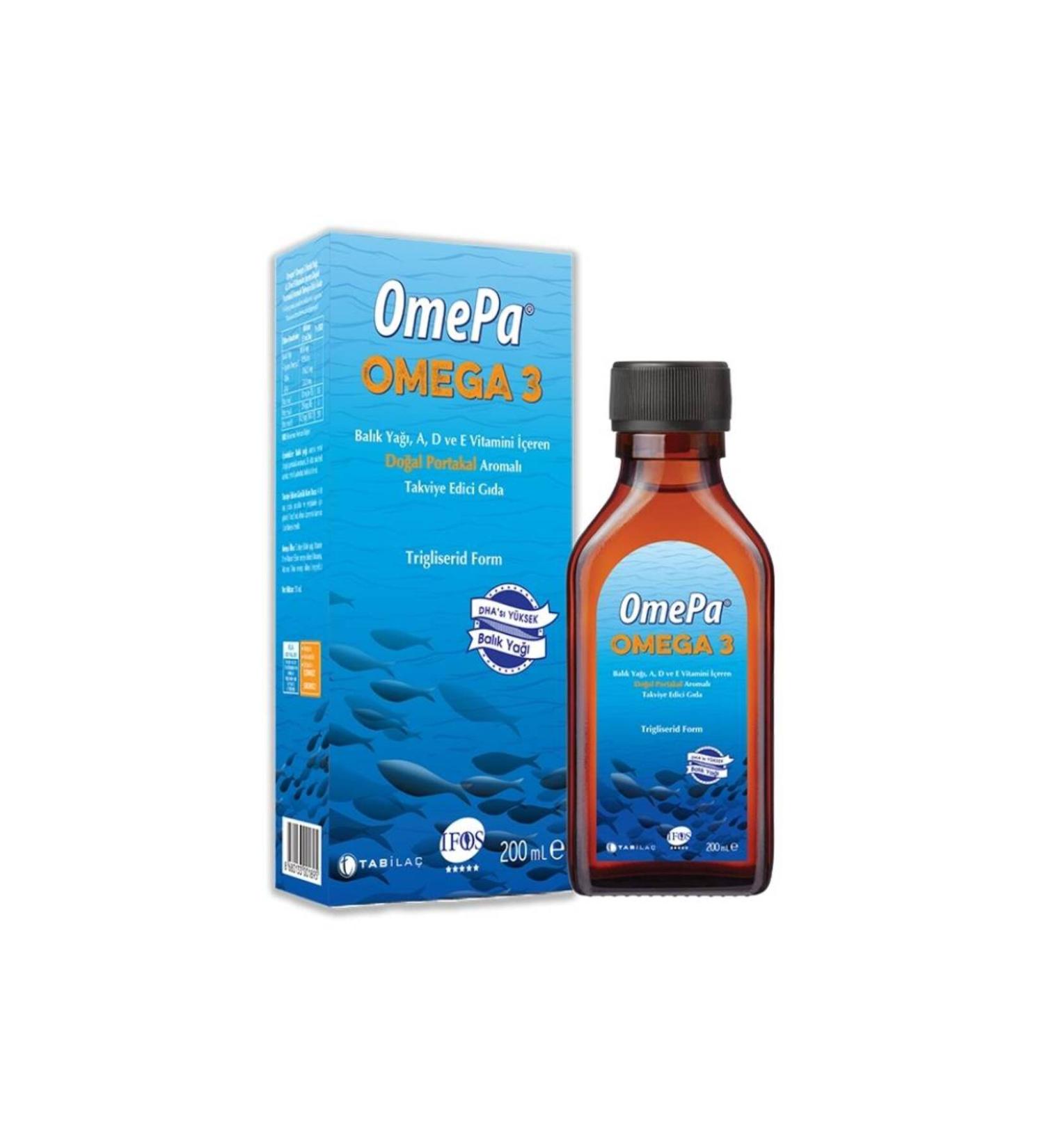 Tab Omepa Omega 3 Natural Orange Flavored Food Supplement 200ml