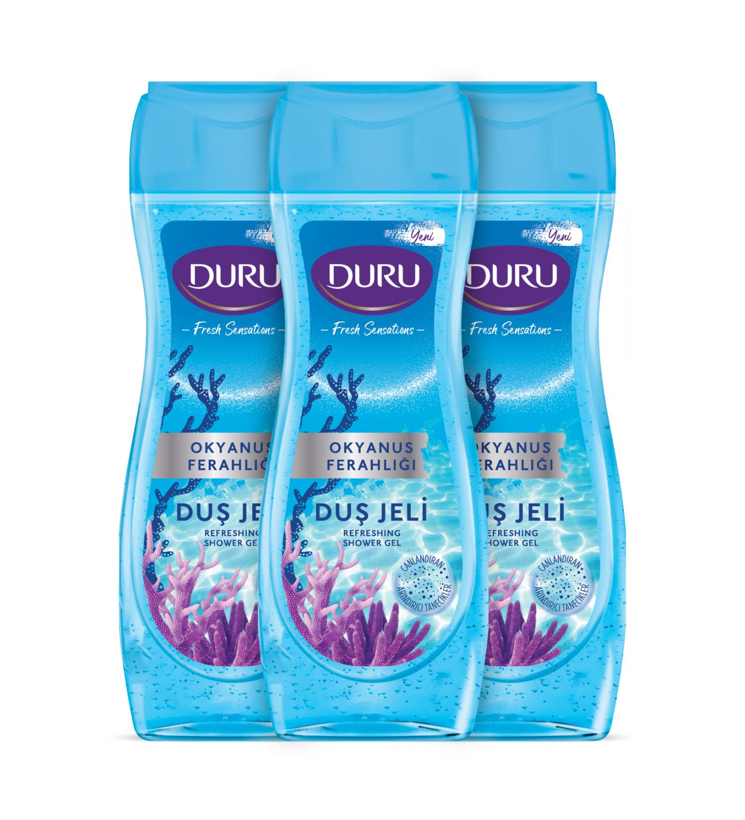 Duru Fresh Sensations Ocean Fresh Shower Gel 3x450ml - Buy Online on GoSupps.com