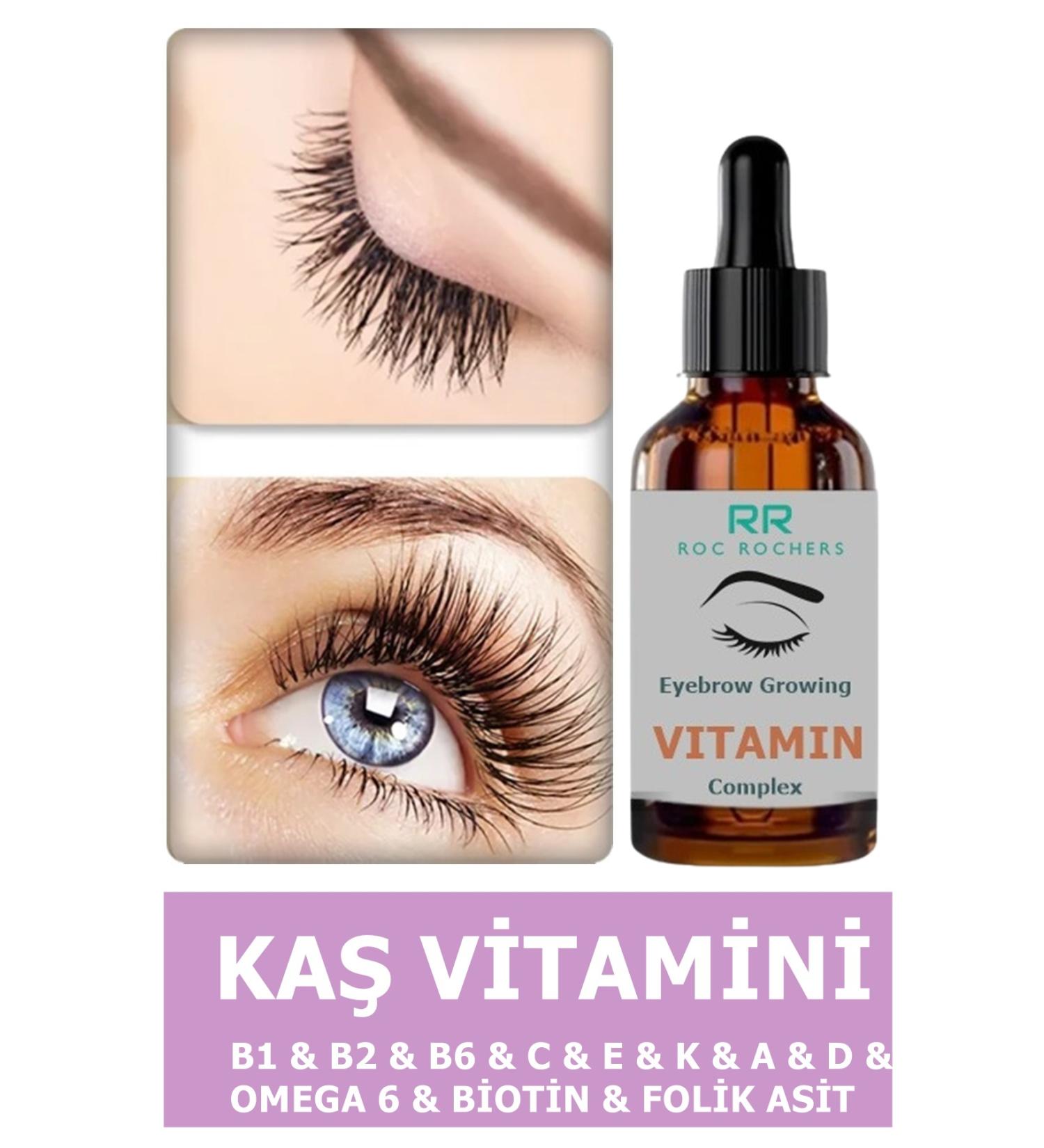 roc rochers How Many Vitamins & Eyebrow & Eyelash Growth & Natural Formula & Fast Effect & Vitamin Complex - Buy Online on GoSupps.com