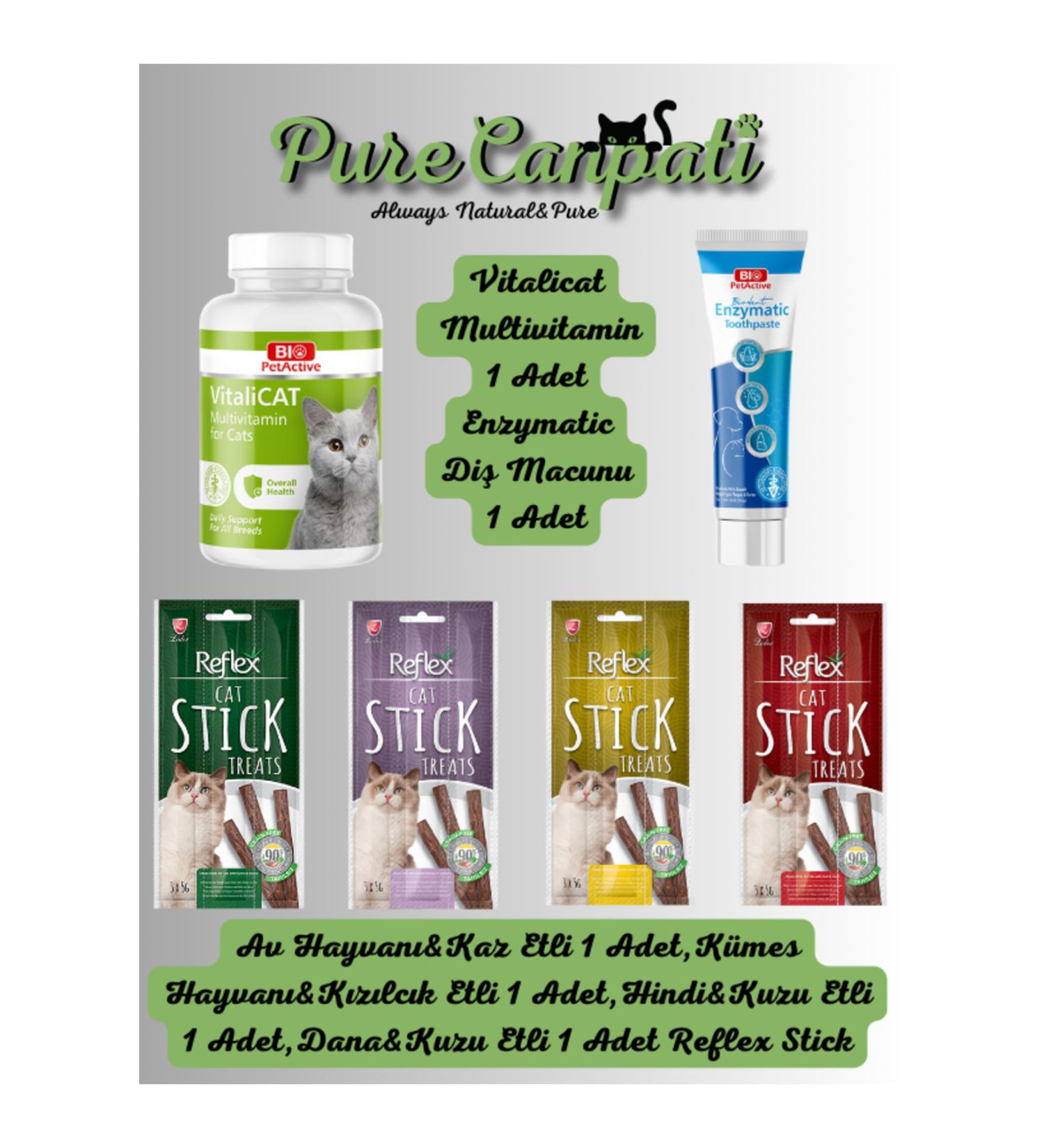 PureCanpati Cat Multivitamin Oral Care and Stick Reward Set